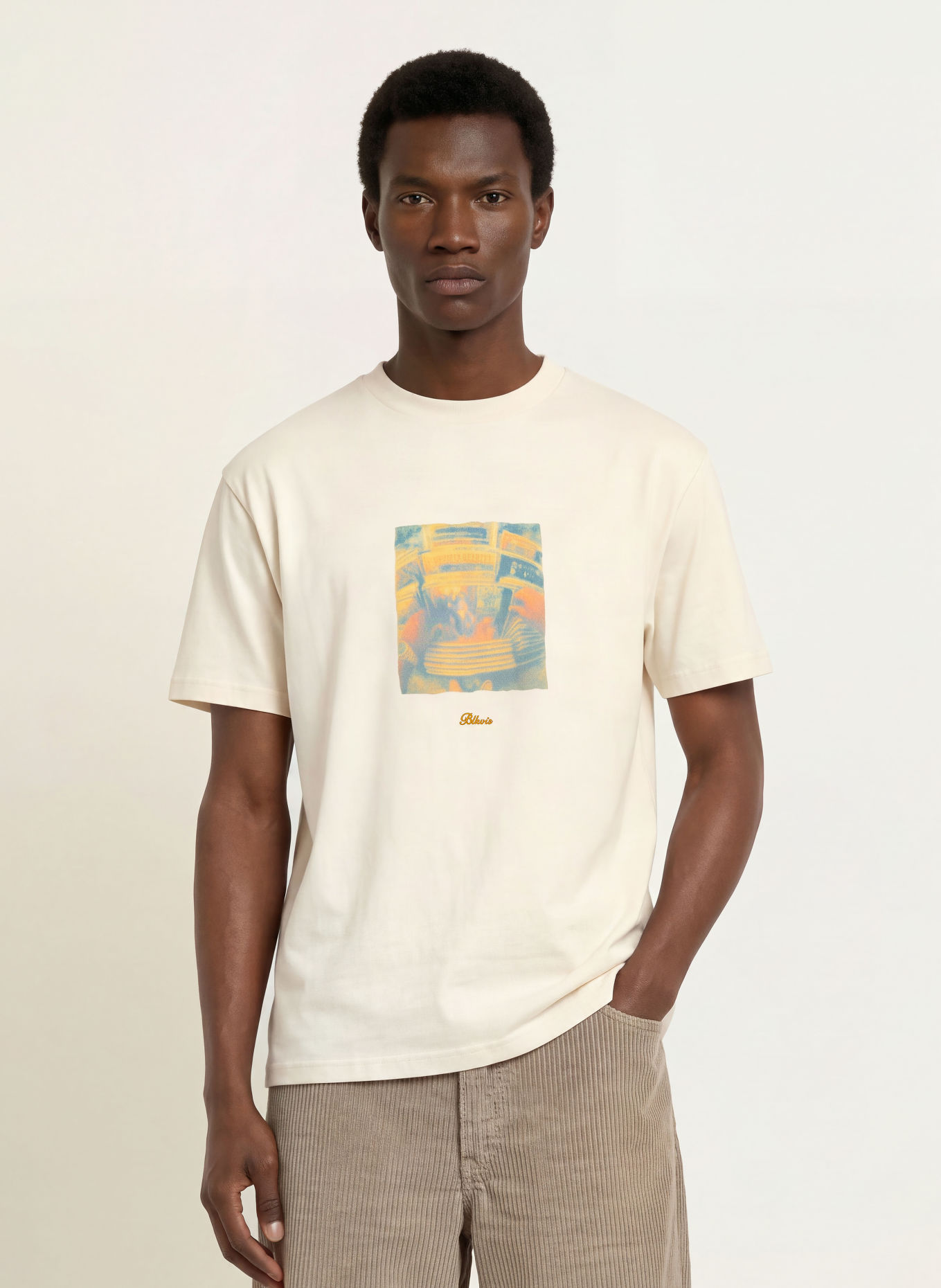 BLKVIS T-shirt DIGGIN CRATES: CRÈME / MARRON CLAIR / OLIVE