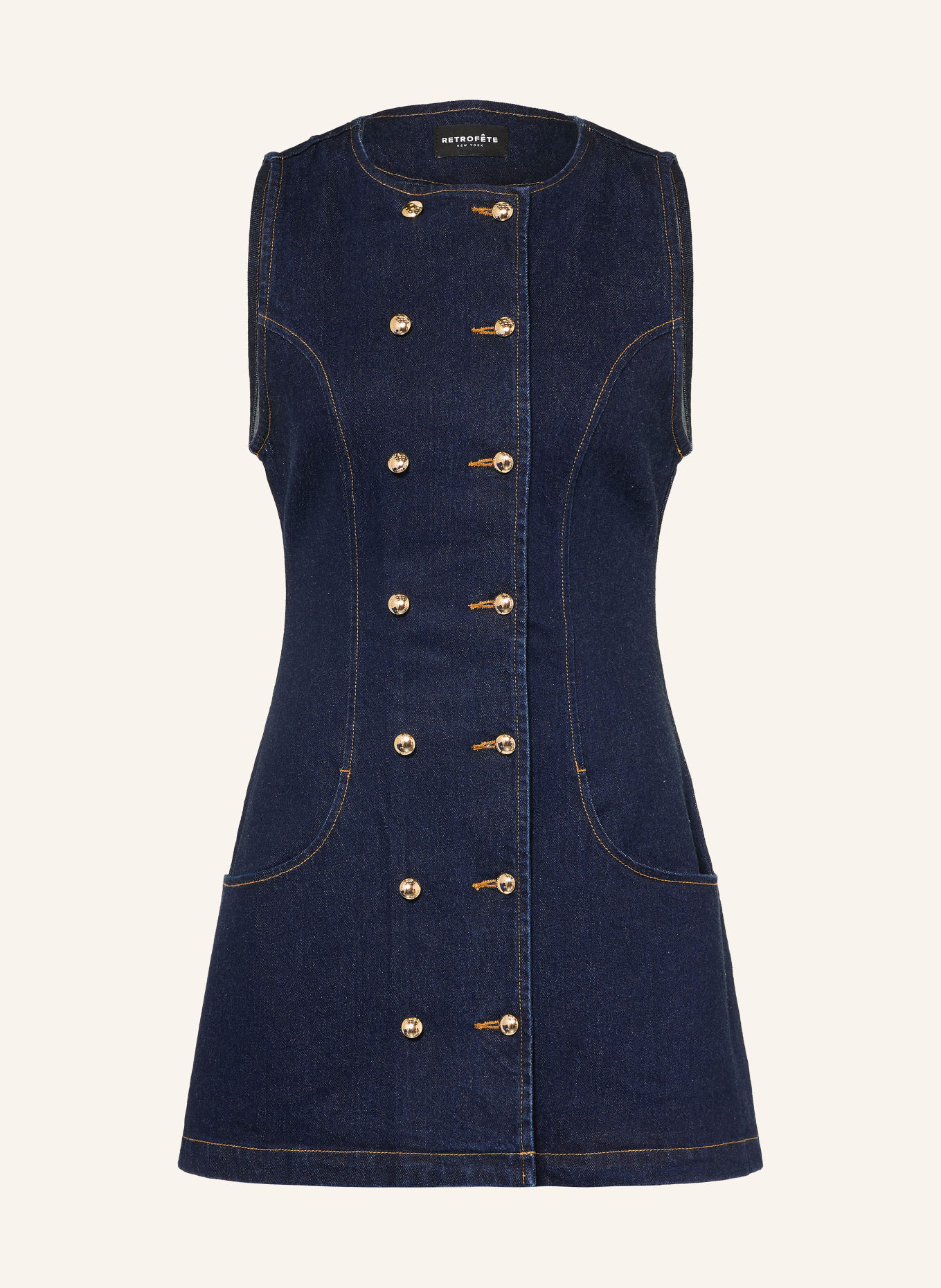 RETROFÊTE Robe en jean HANNA: BLEU FONCÉ