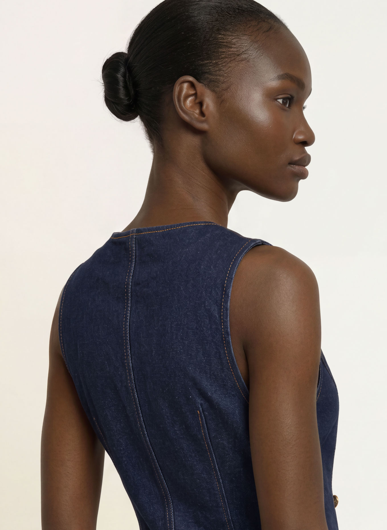 RETROFÊTE Robe en jean HANNA: BLEU FONCÉ