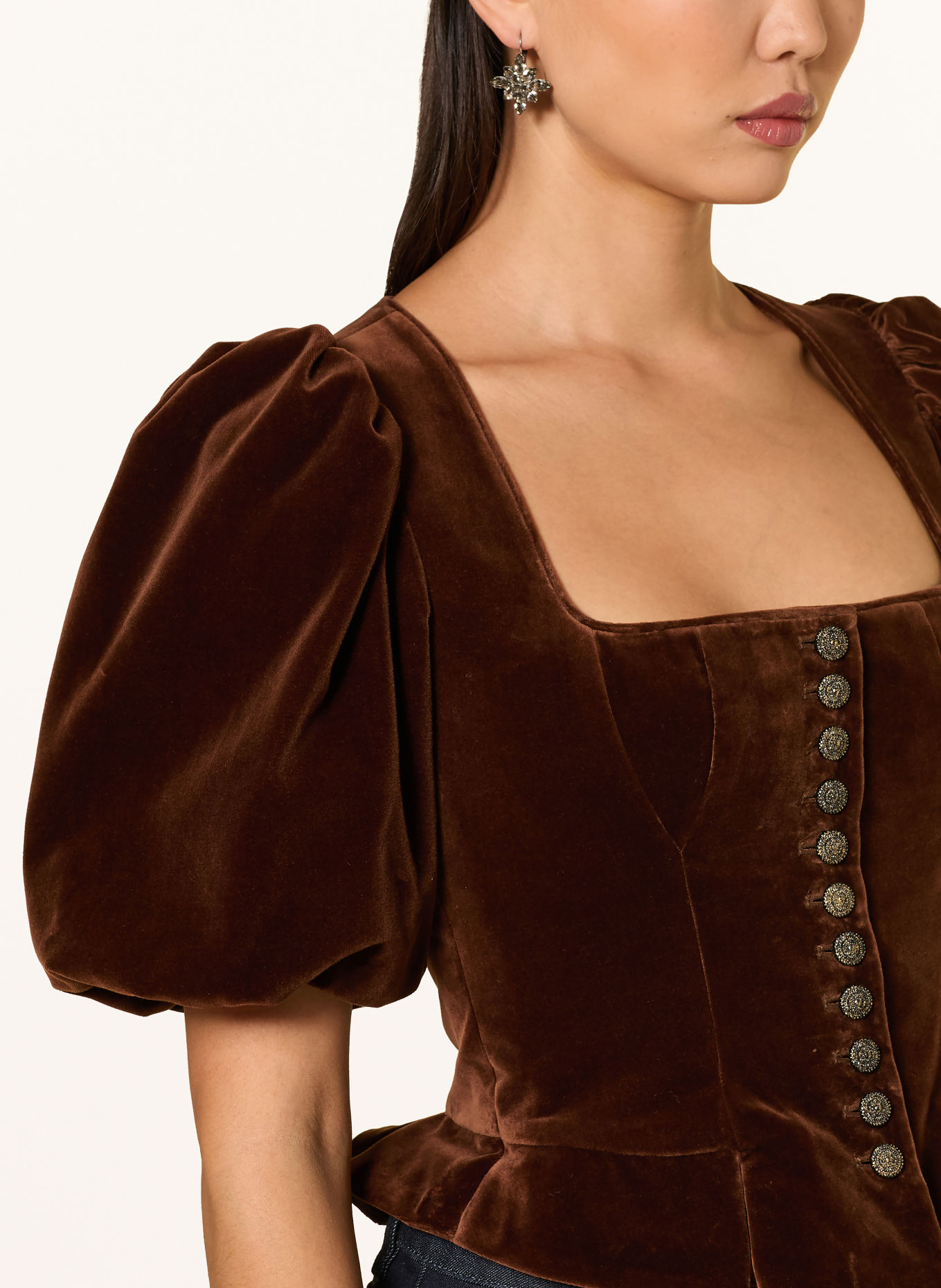SPORTALM Dirndl-lijfje ELOUISE van fluweel: MARRON FONCÉ