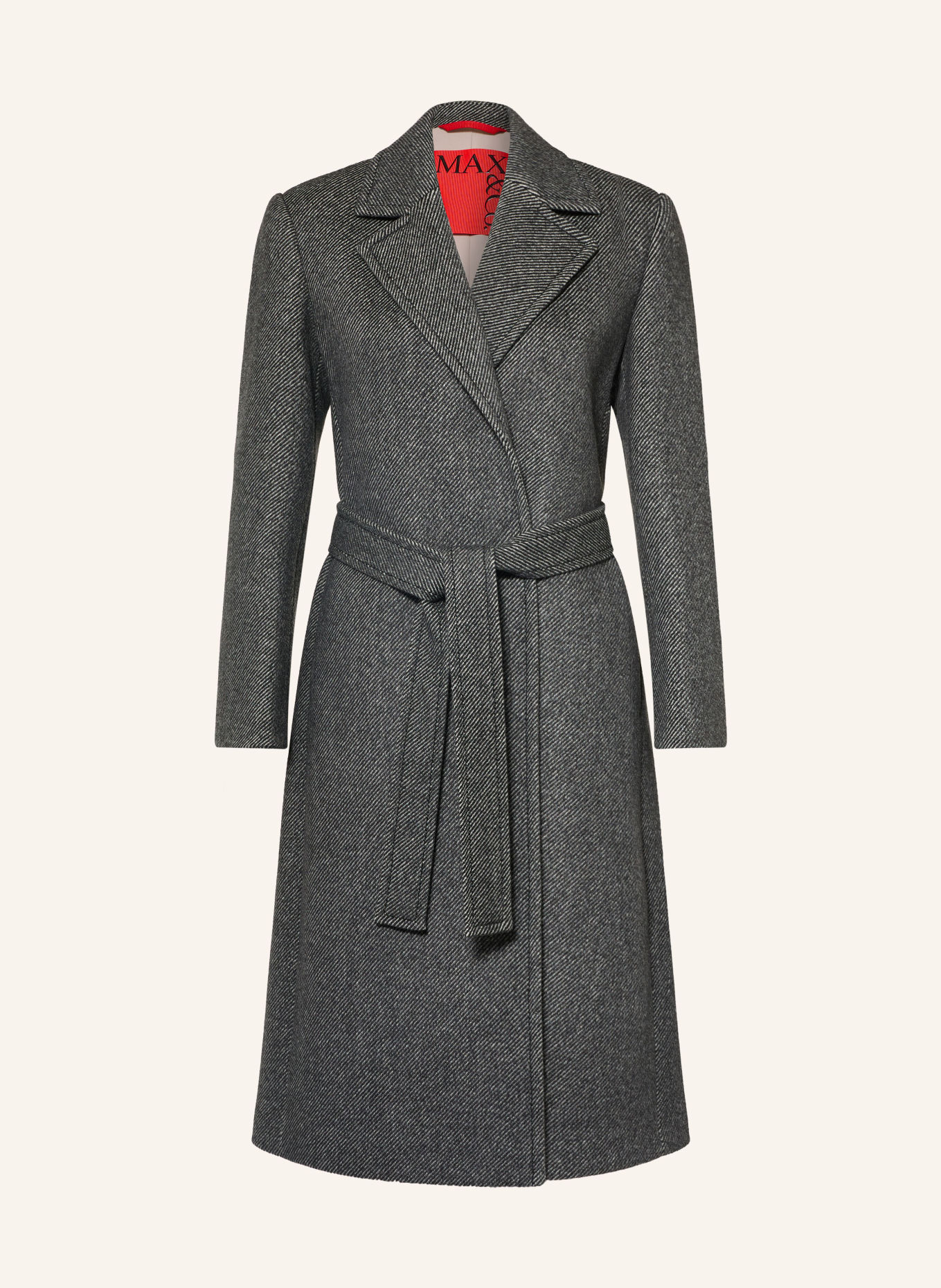MAX & Co. Mantel RUNAWAY1: GRAU / SCHWARZ