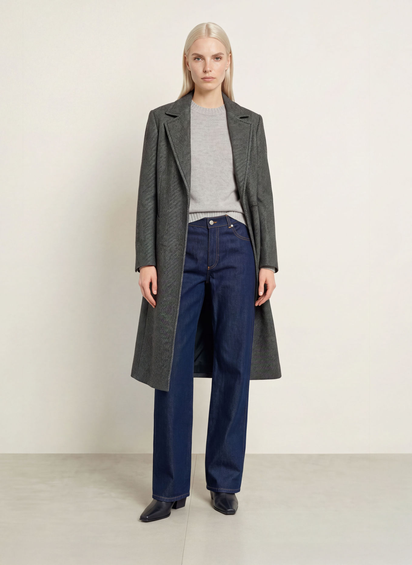 MAX & Co. Mantel RUNAWAY1: GRAU / SCHWARZ