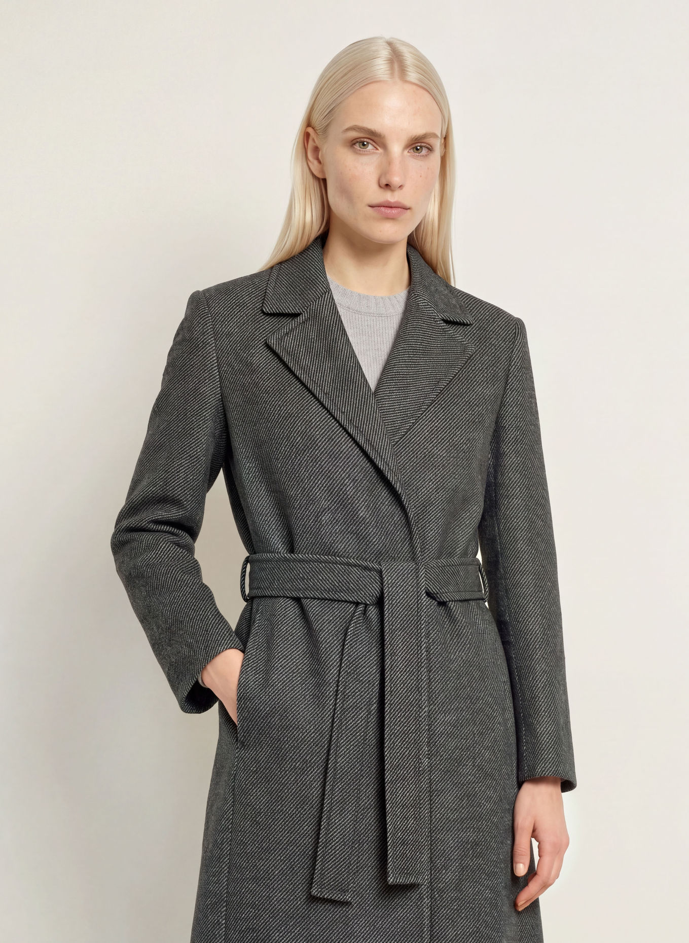 MAX & Co. Mantel RUNAWAY1: GRAU / SCHWARZ