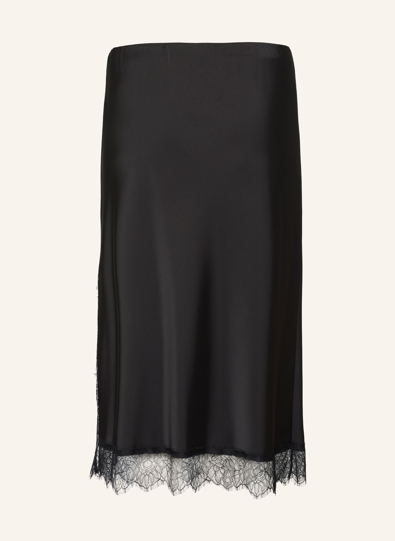 PERSONA MARINA RINALDI PMRGESTRO Satin Skirt with Lace: BLACK