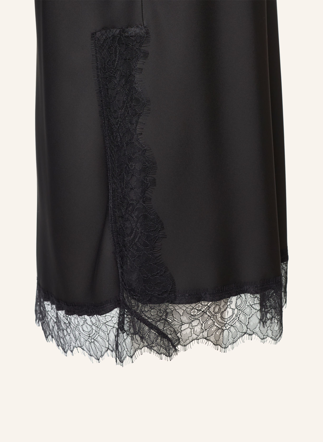 PERSONA MARINA RINALDI PMRGESTRO Satin Skirt with Lace: BLACK