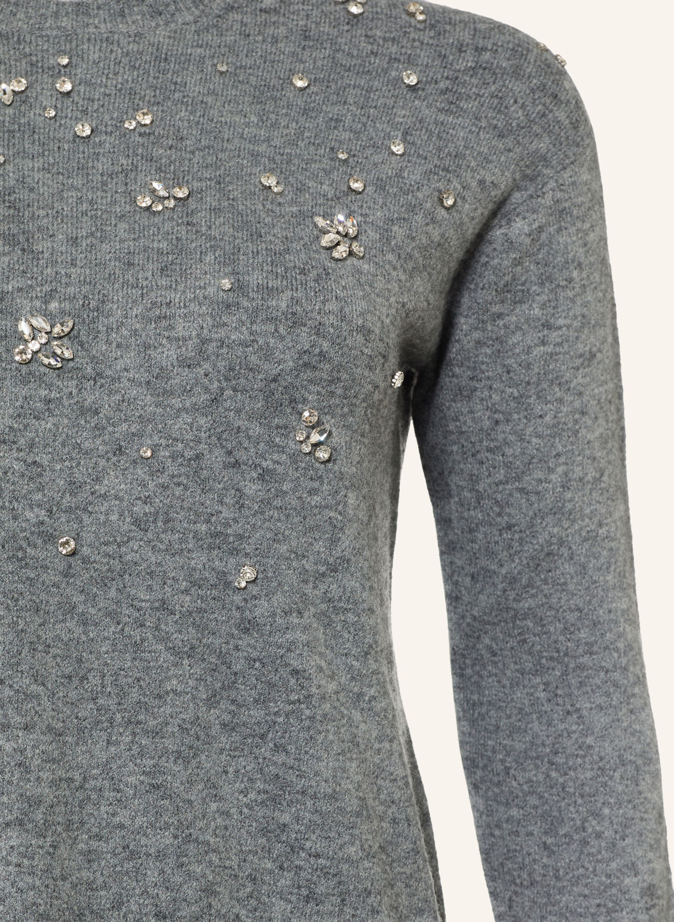PERSONA MARINA RINALDI Pull NNWELOGIO orné de pierres décoratives: GRIS