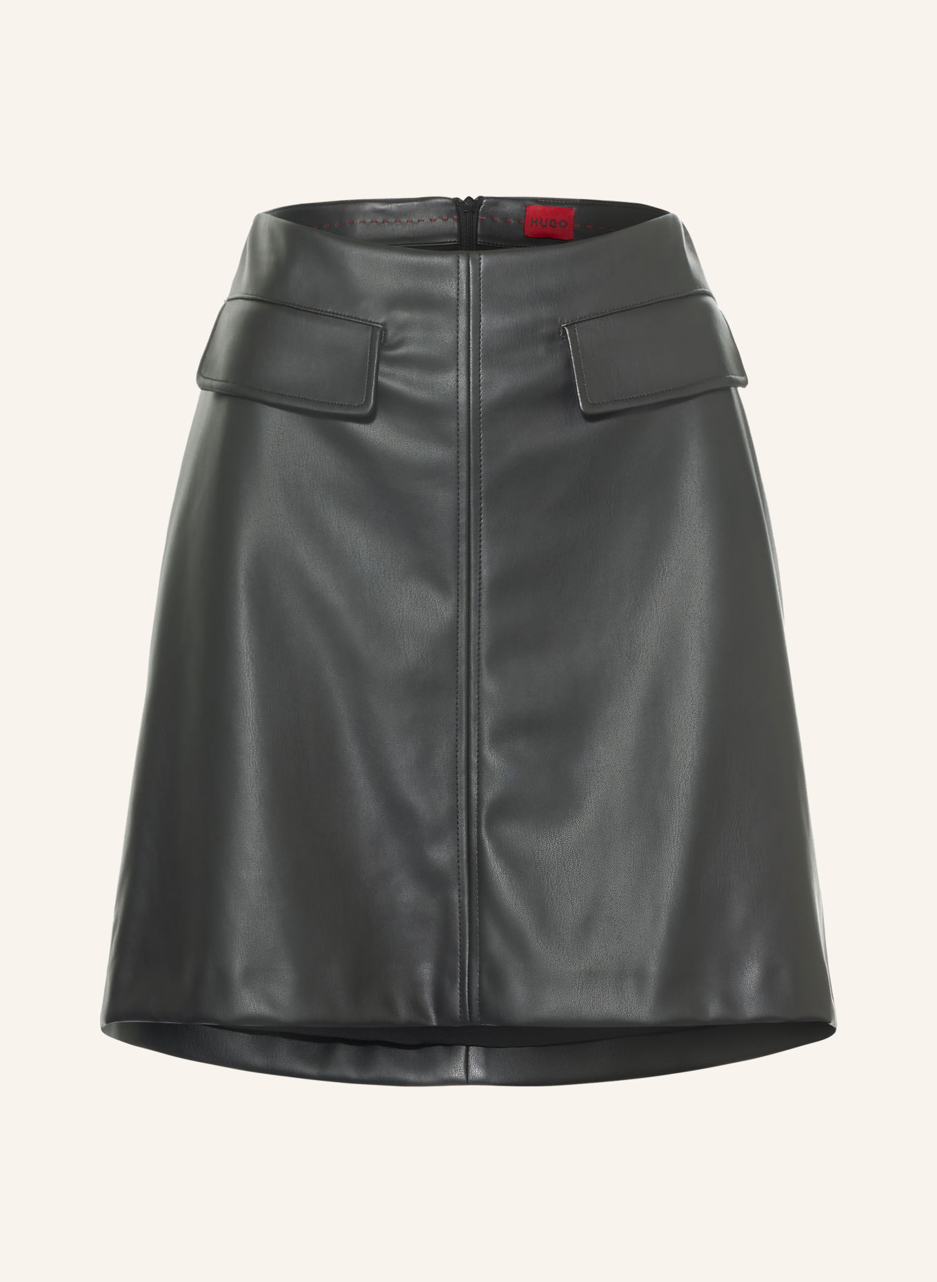 HUGO RABARE Leather-Look Skirt: BLACK