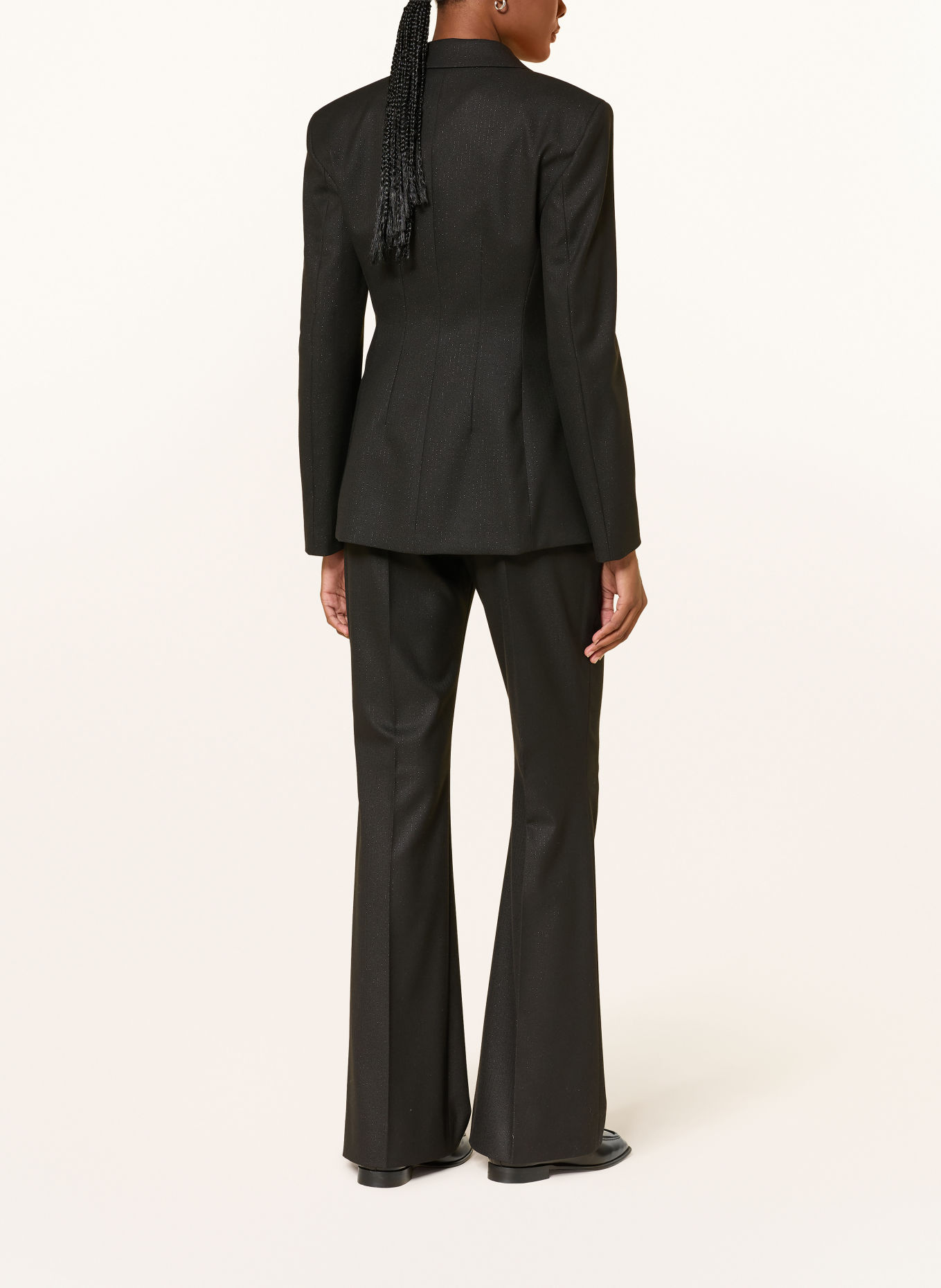 HUGO HISO Trousers with Glitter Yarn: BLACK