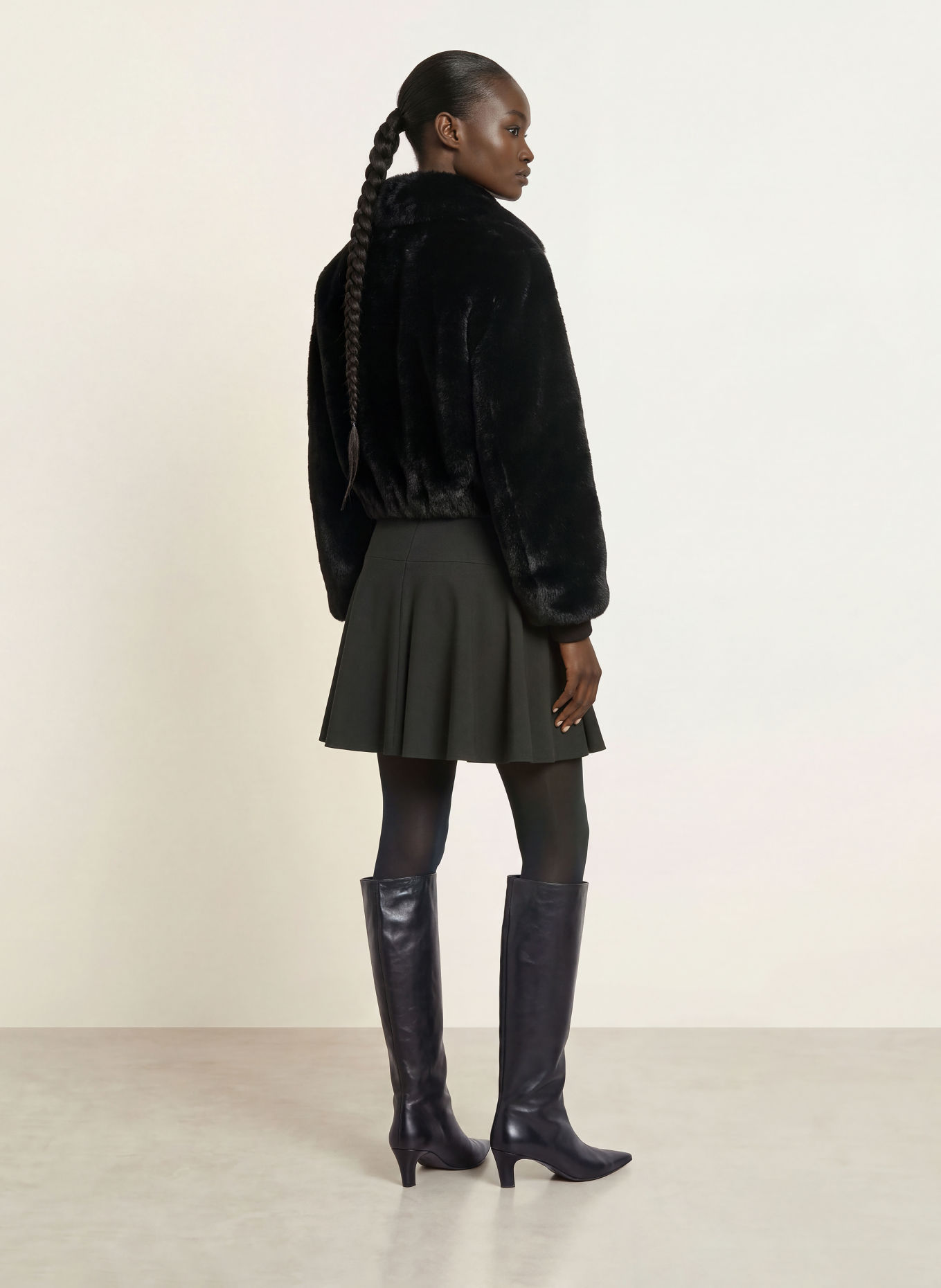 HUGO FABI Faux Fur Jacket: BLACK