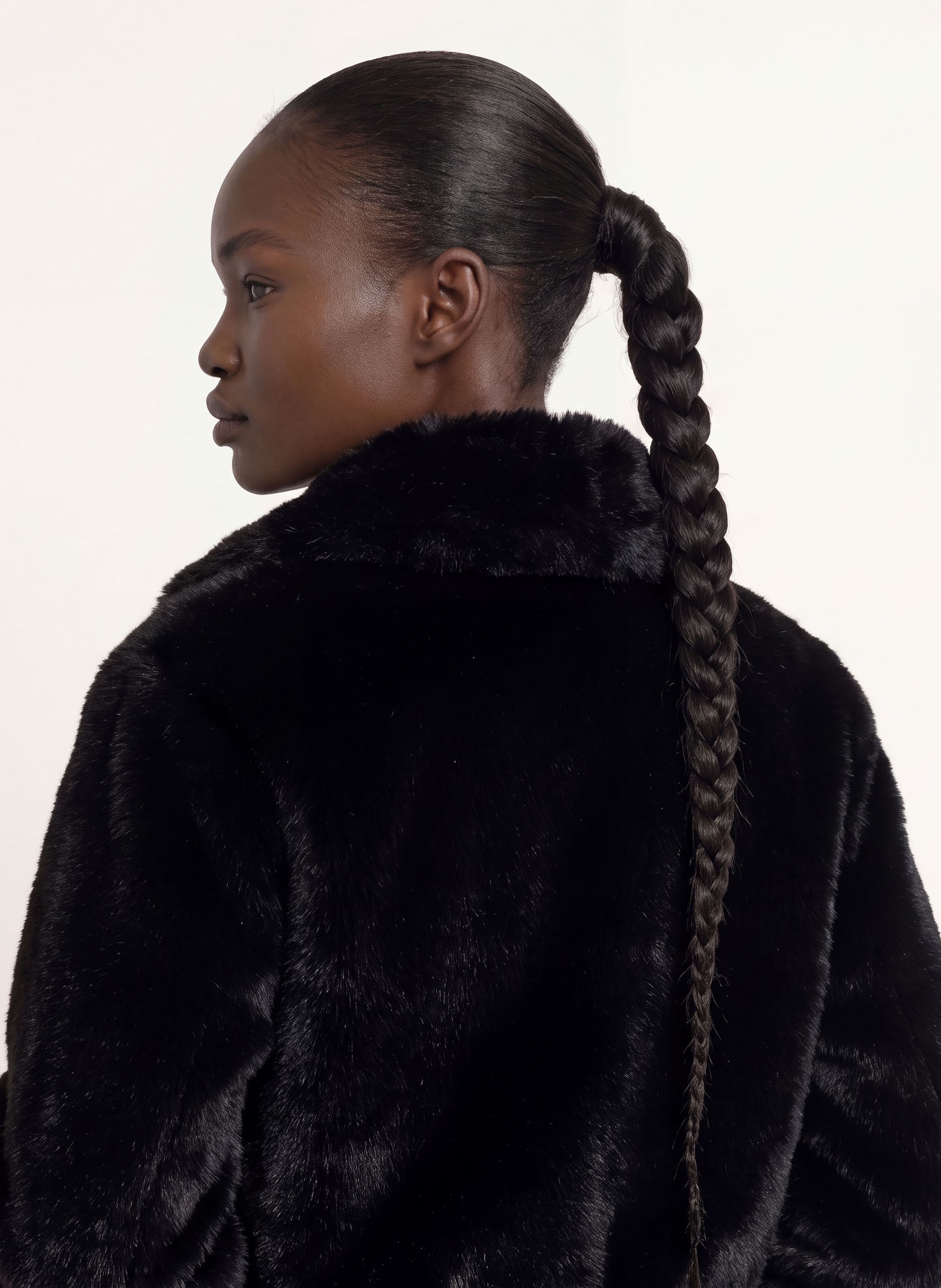 HUGO FABI Faux Fur Jacket: BLACK