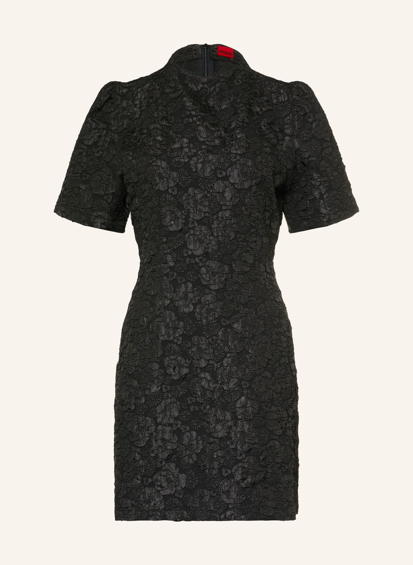 HUGO Robe en brocart KIANE: NOIR