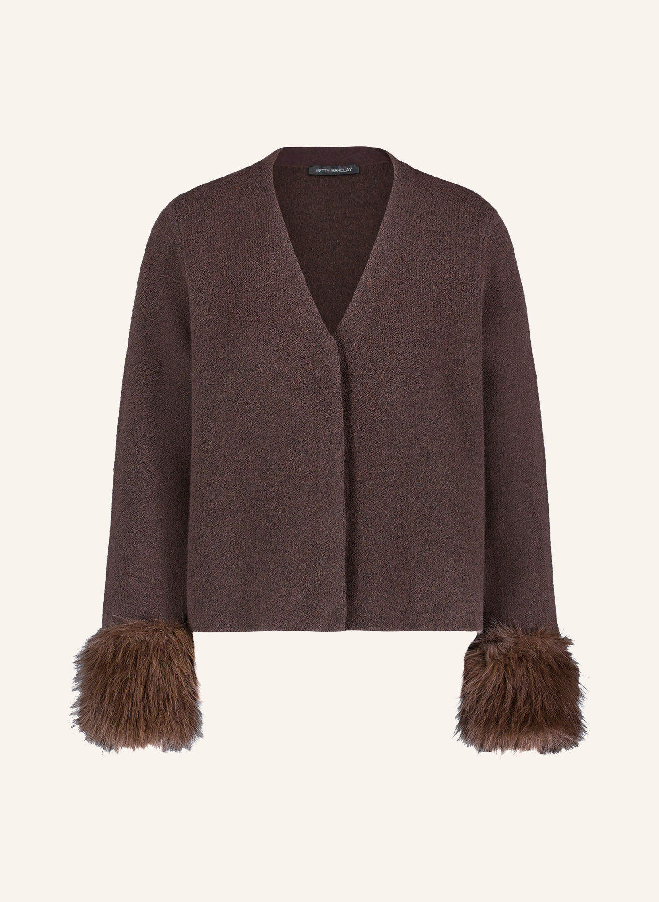 Betty Barclay Vest met imitatiebont: MARRON FONCÉ