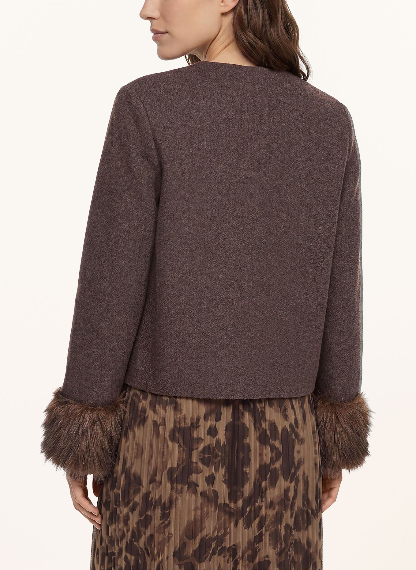Betty Barclay Vest met imitatiebont: MARRON FONCÉ