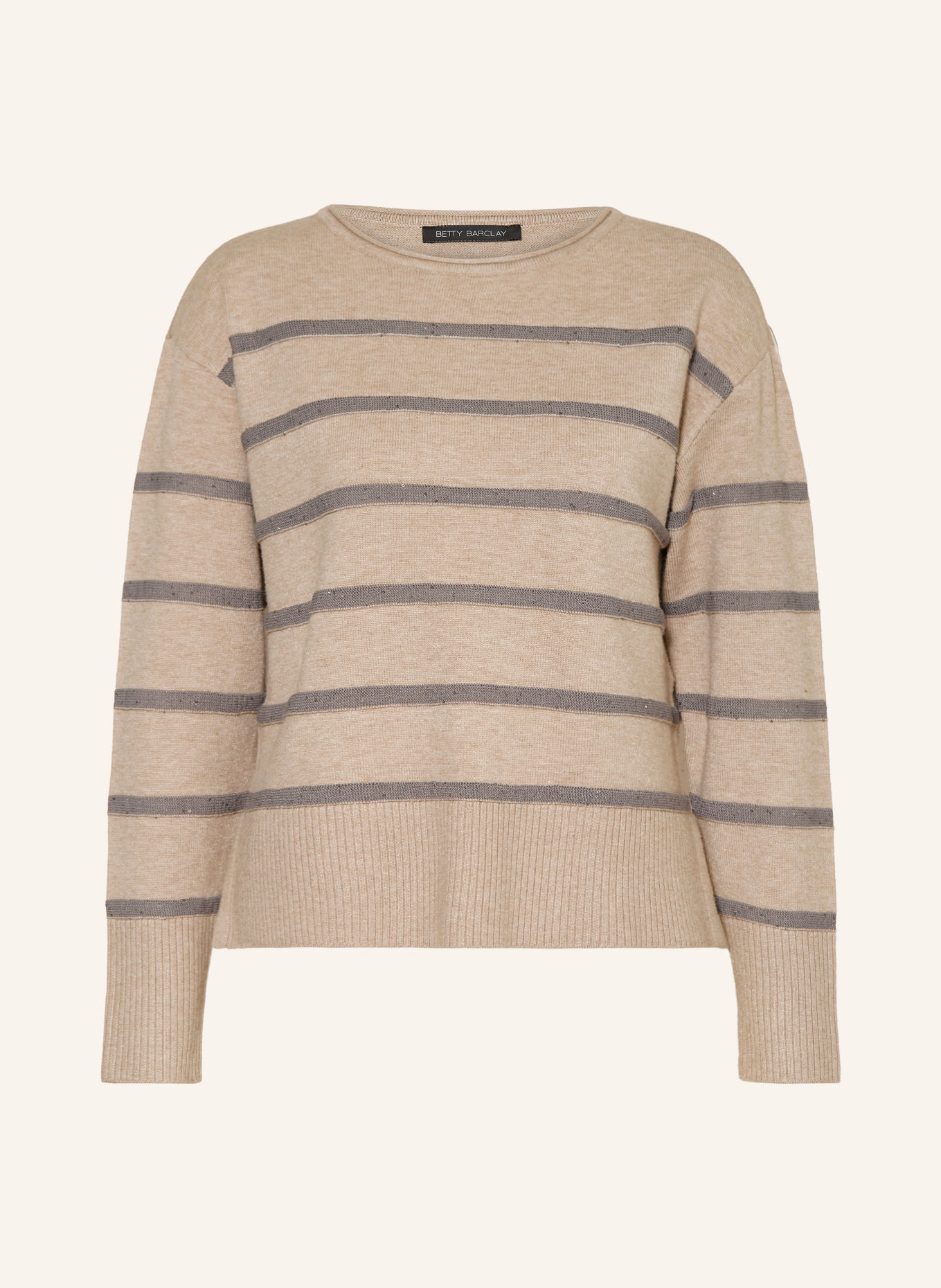 Betty Barclay Sequin Sweater: TAUPE / GRAY