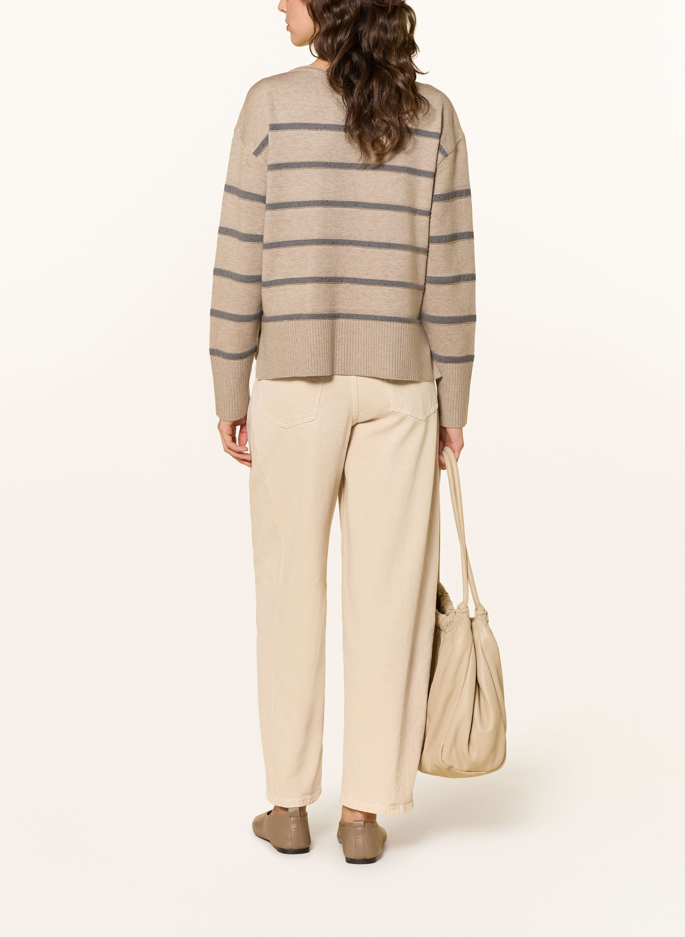 Betty Barclay Sequin Sweater: TAUPE / GRAY