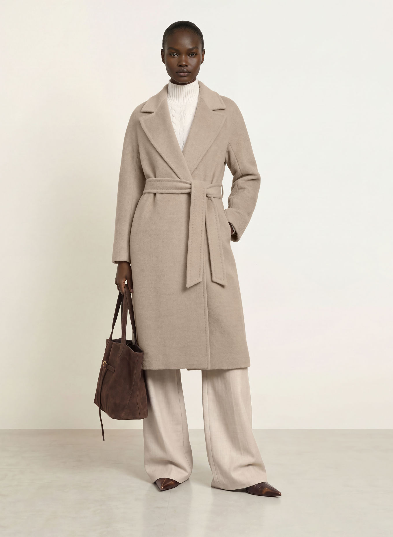 Max Mara STUDIO Kappa GIORNO i alpacka: BEIGE