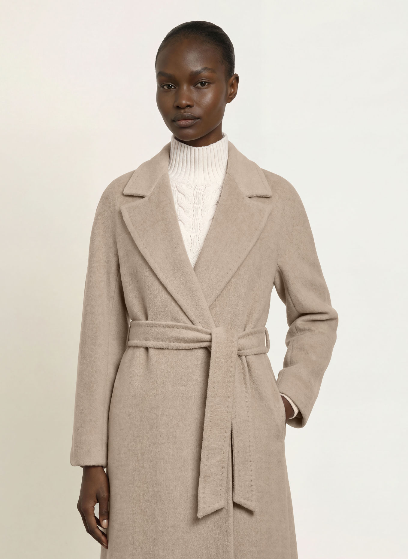 Max Mara STUDIO Kappa GIORNO i alpacka: BEIGE