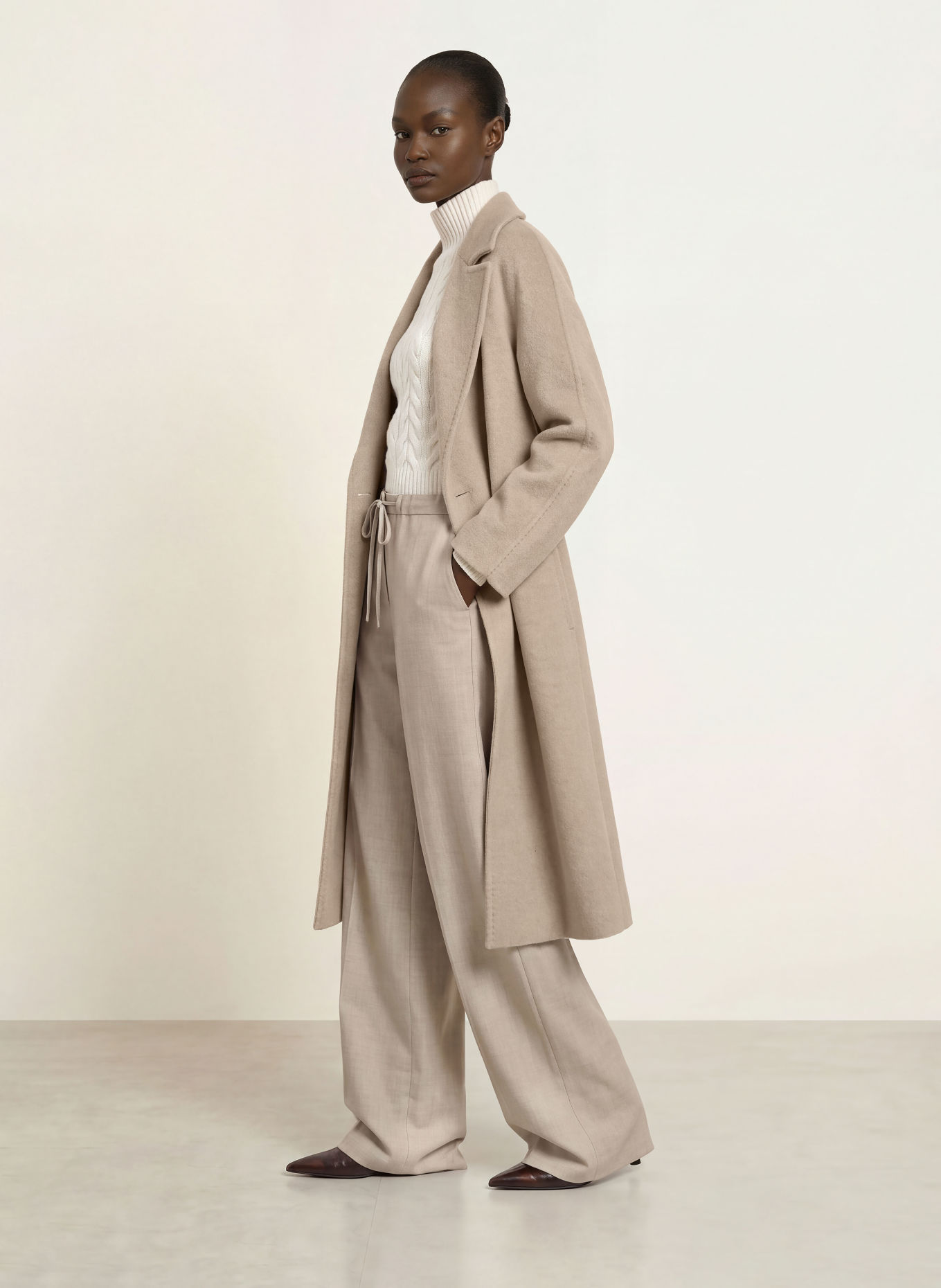 Max Mara STUDIO Kappa GIORNO i alpacka: BEIGE
