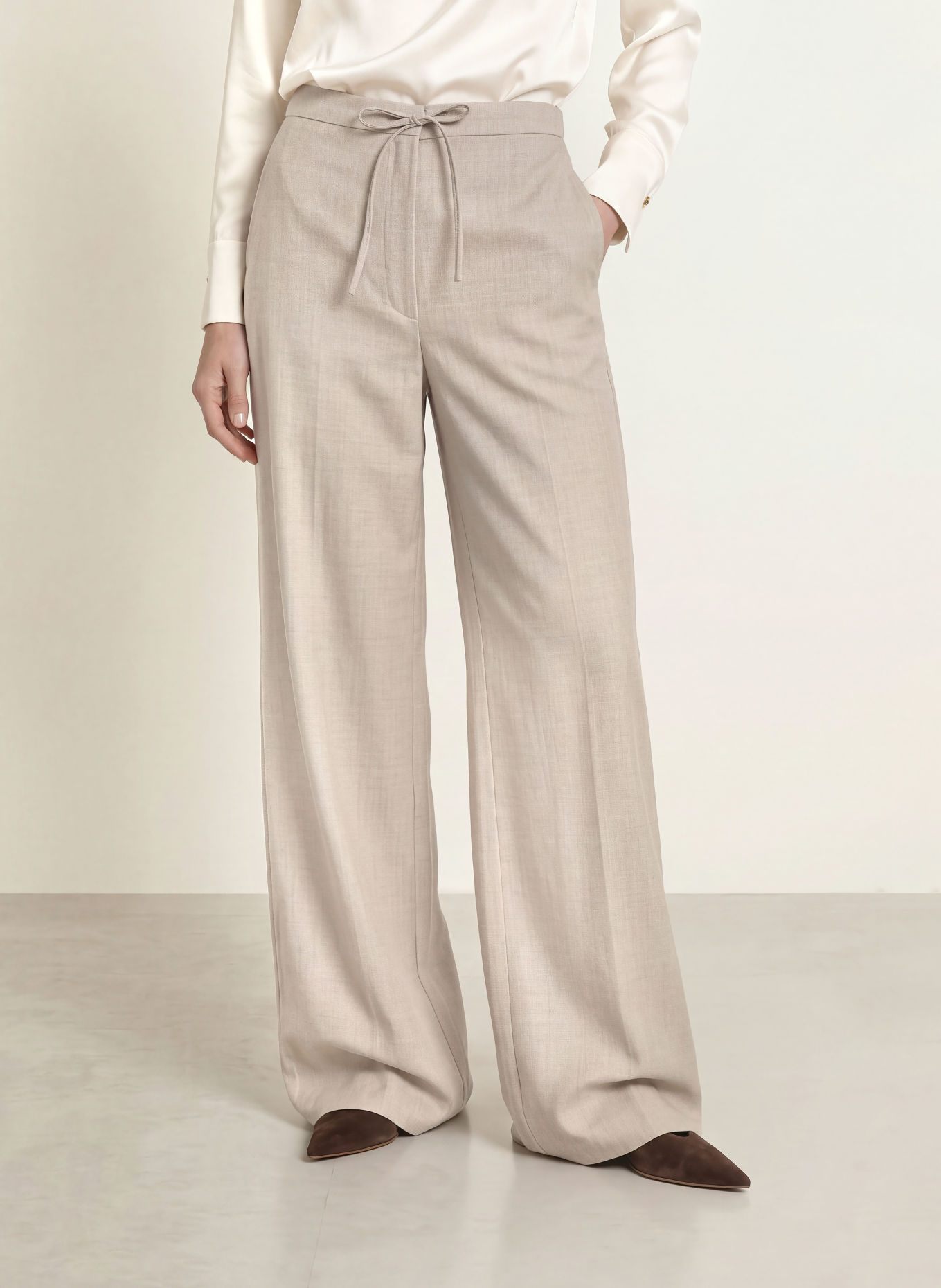Max Mara STUDIO RECENTE Wide-leg trousers: BEIGE
