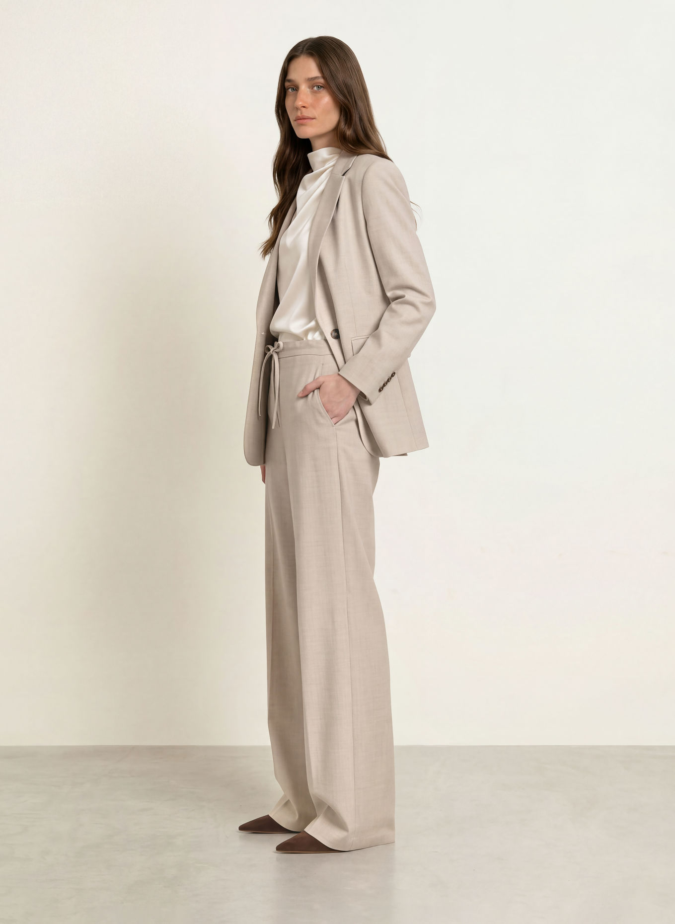 Max Mara STUDIO RECENTE Wide-leg trousers: BEIGE