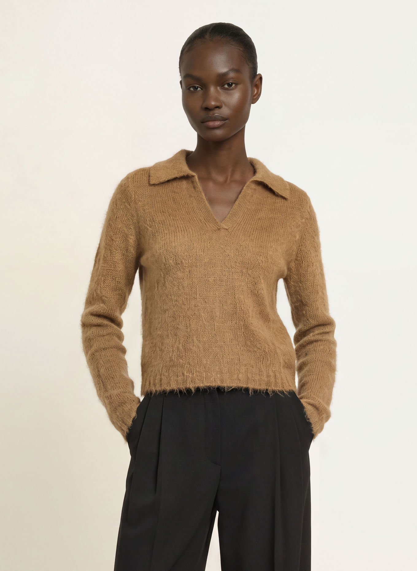 Max Mara STUDIO FEBE Sweater with Mohair: BROWN