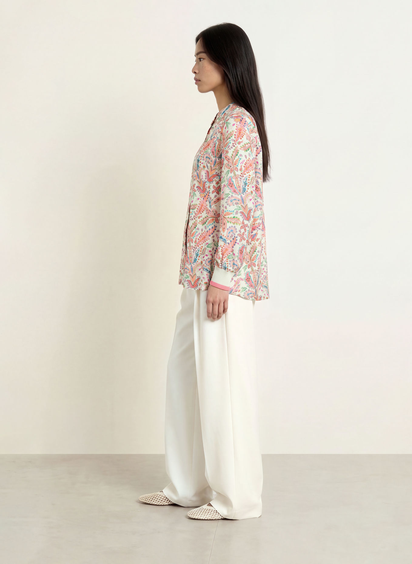 Emily VAN DEN BERGH Blouse: CREAM / PINK / GREEN
