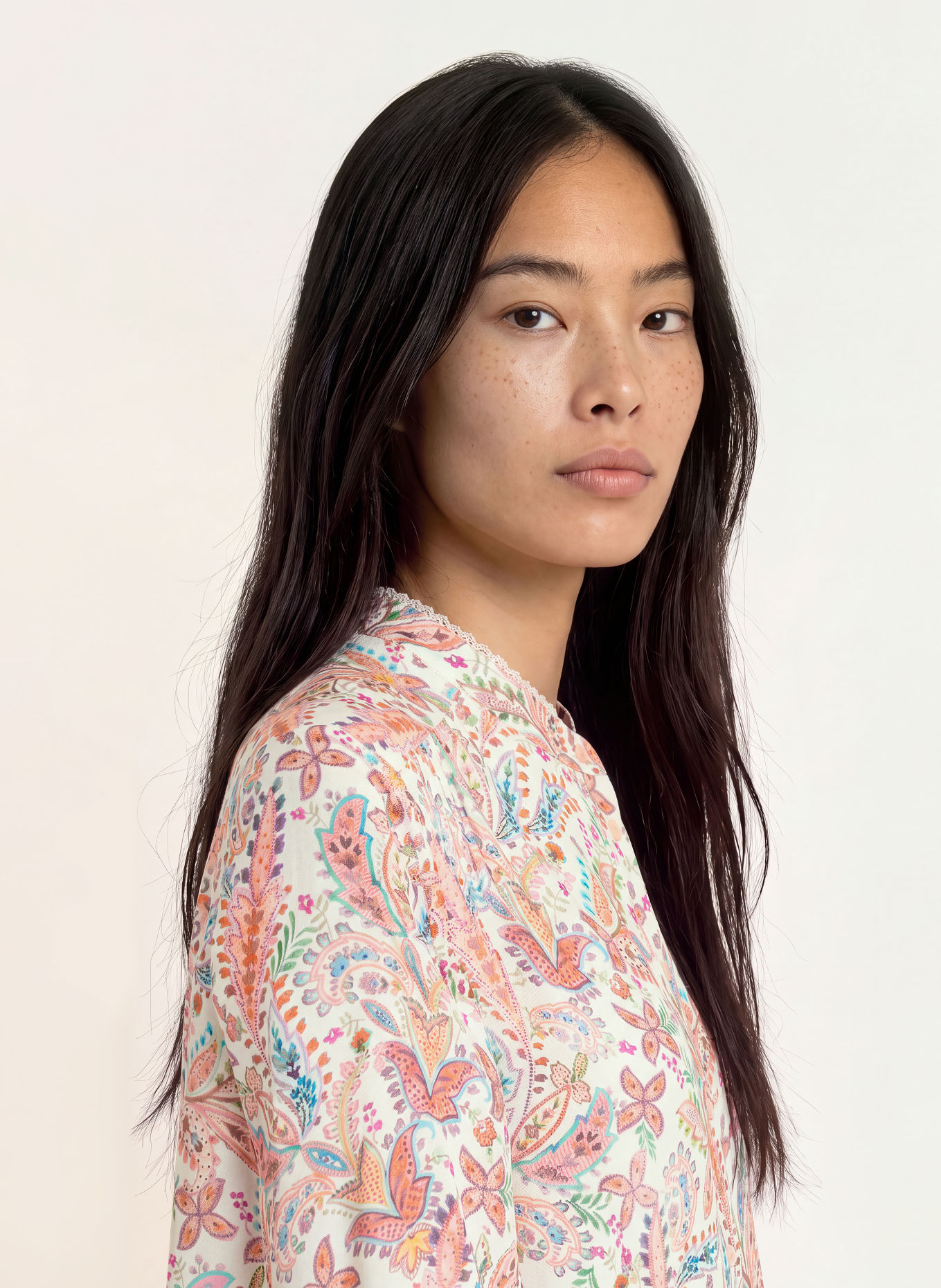 Emily VAN DEN BERGH Blouse: CREAM / PINK / GREEN