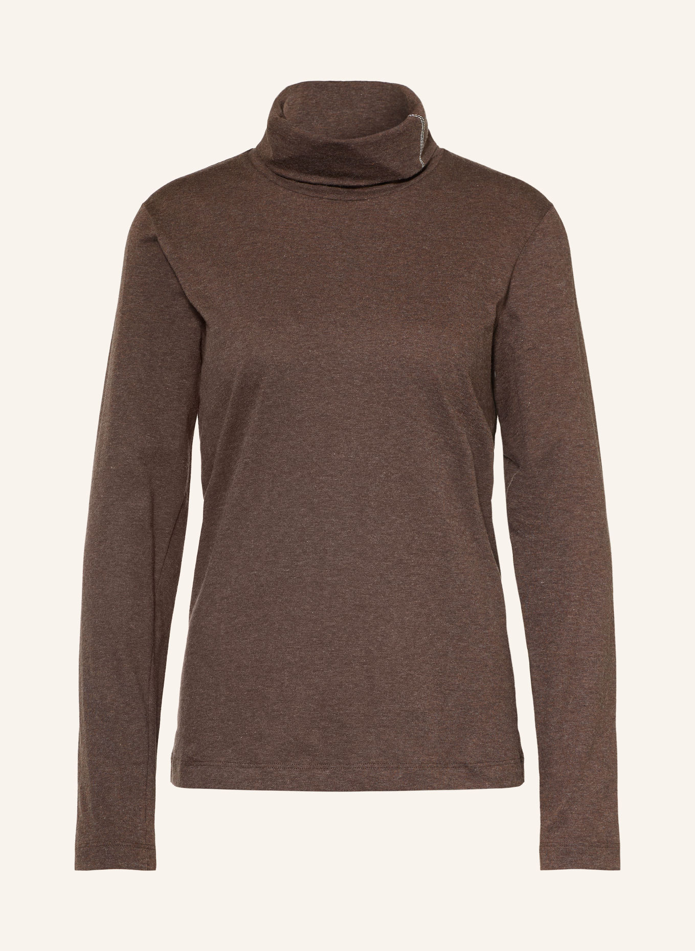 PESERICO Turtleneck top with rhinestones: BROWN