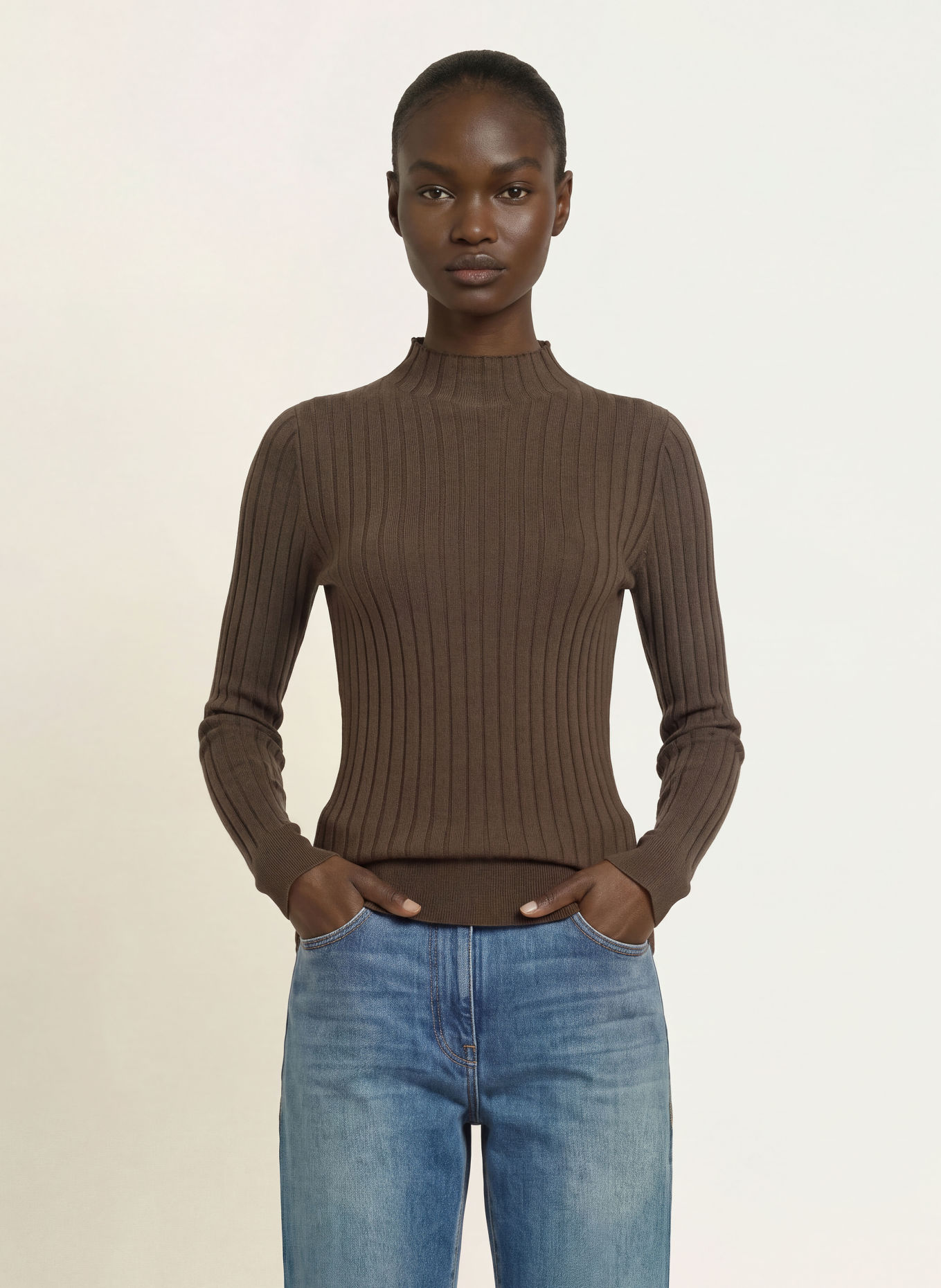 PESERICO Pullover: DUNKELBRAUN