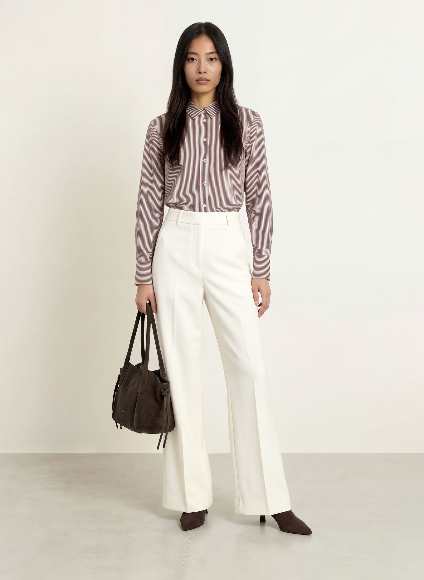 Emily VAN DEN BERGH Hemdbluse: BRAUN / WEISS