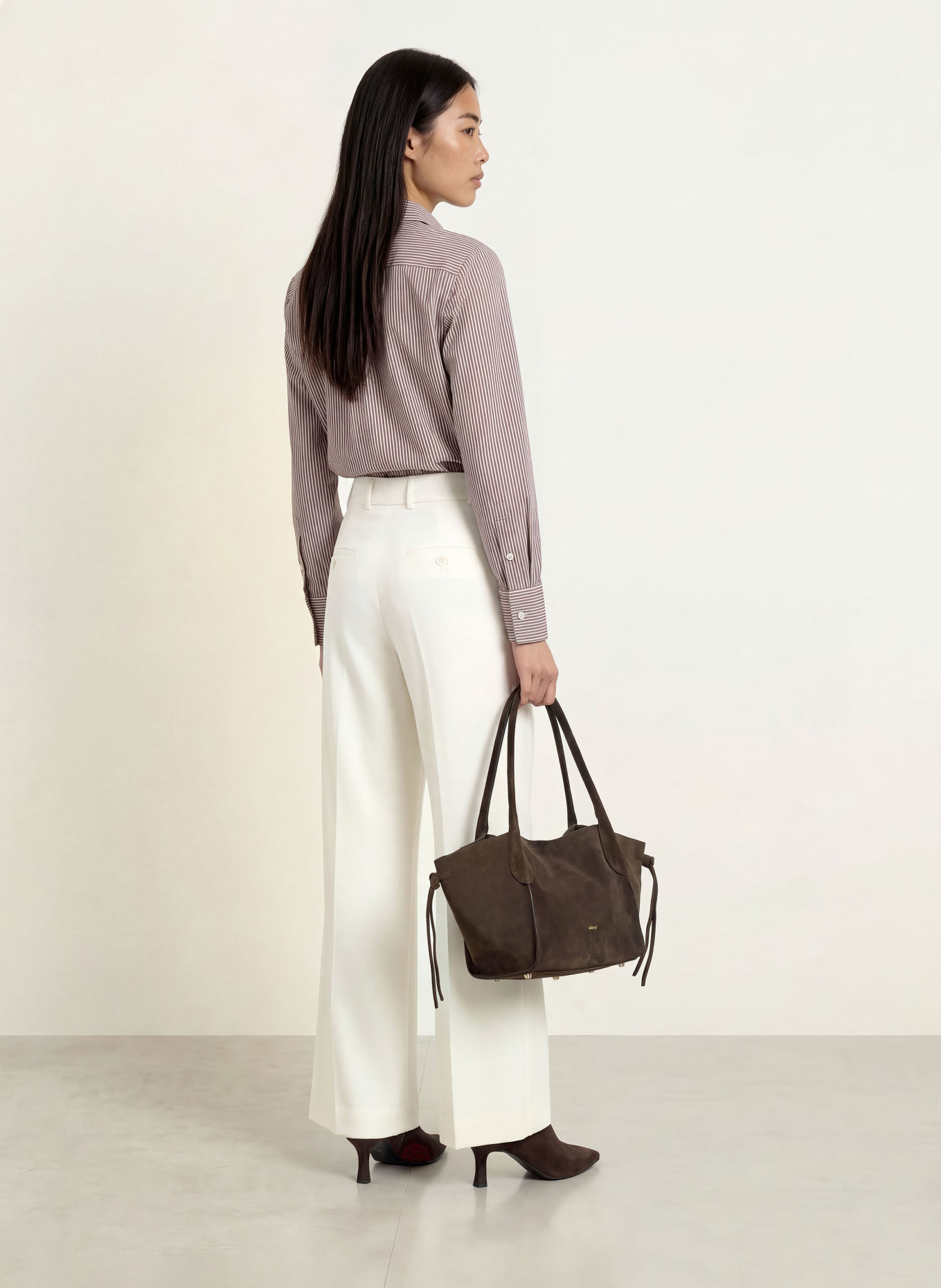 Emily VAN DEN BERGH Hemdbluse: BRAUN / WEISS