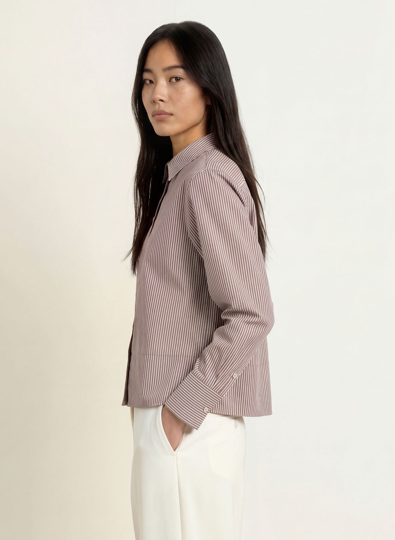 Emily VAN DEN BERGH Hemdbluse: BRAUN / WEISS