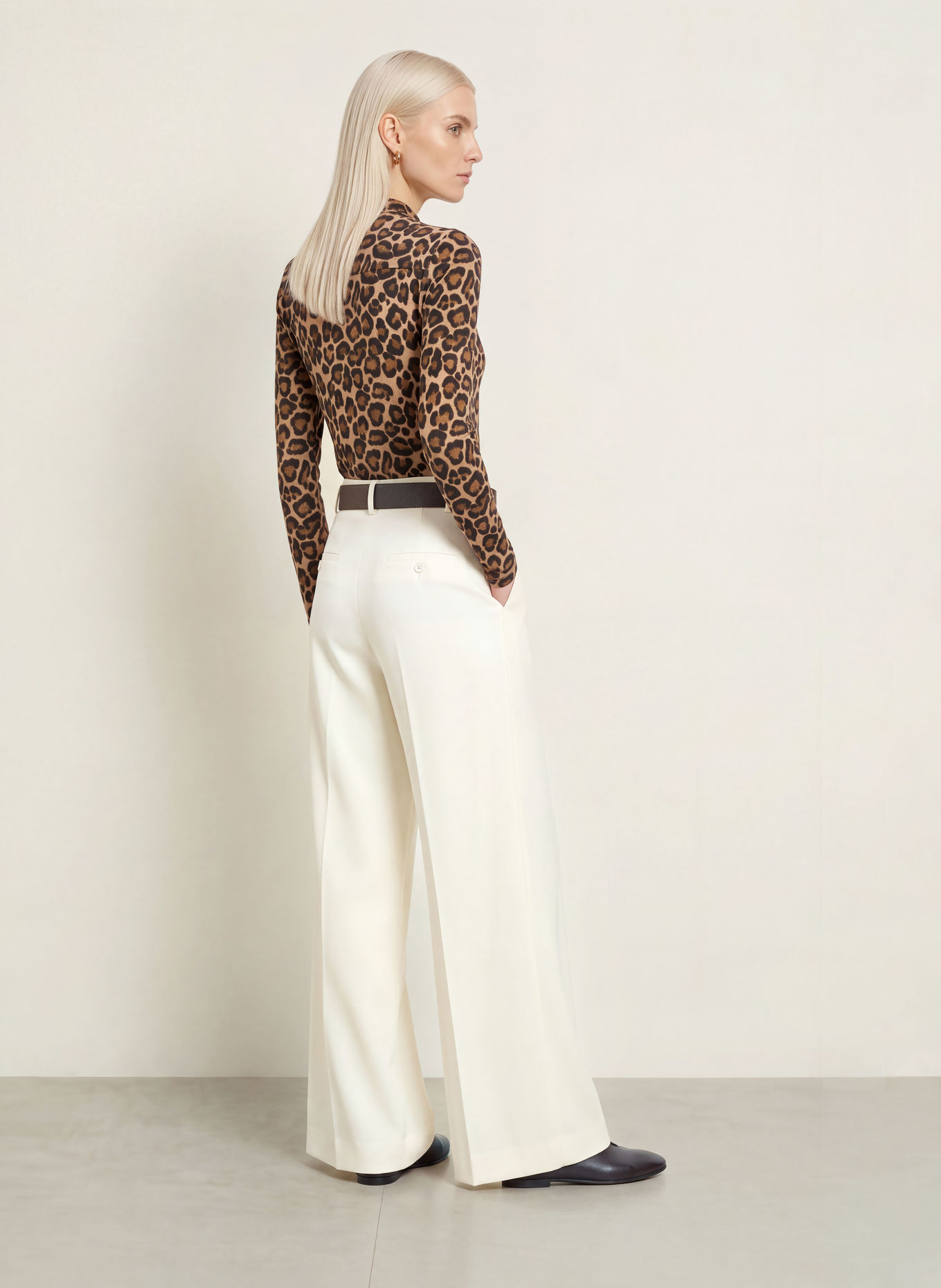 Emily VAN DEN BERGH Shirt blouse: BEIGE / CAMEL / DARK BROWN