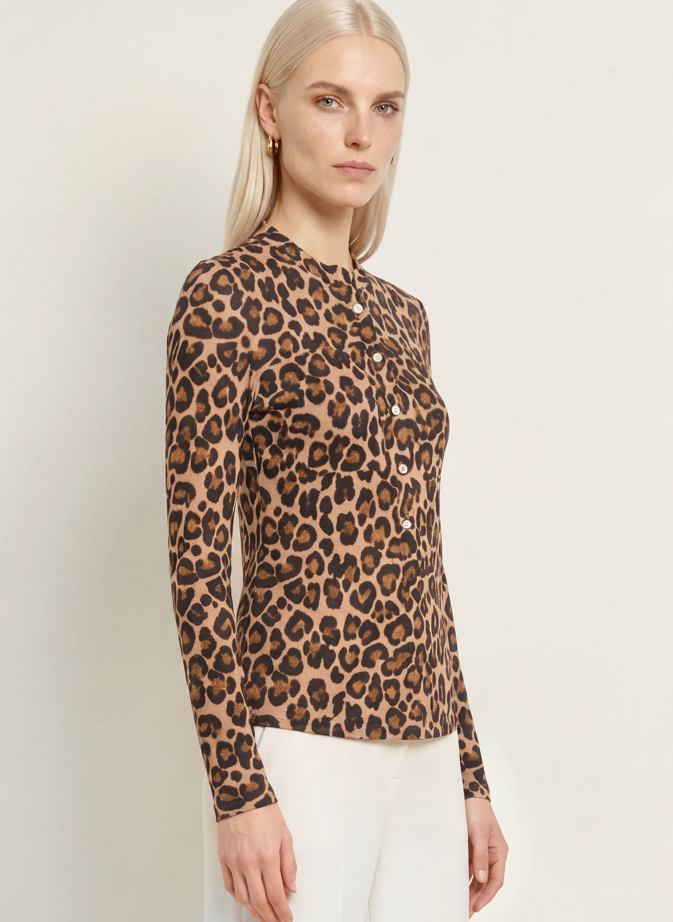 Emily VAN DEN BERGH Shirt blouse: BEIGE / CAMEL / DARK BROWN