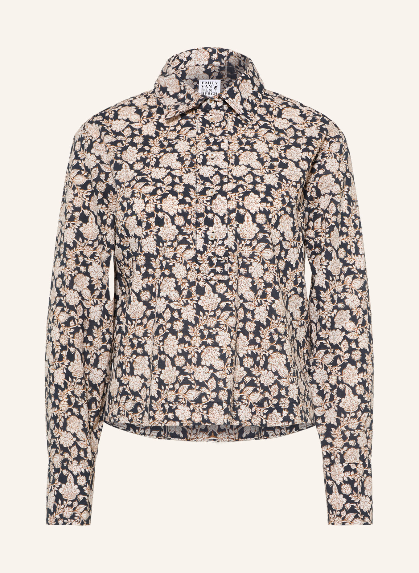 Emily VAN DEN BERGH Hemdbluse: SCHWARZ / CAMEL / WEISS
