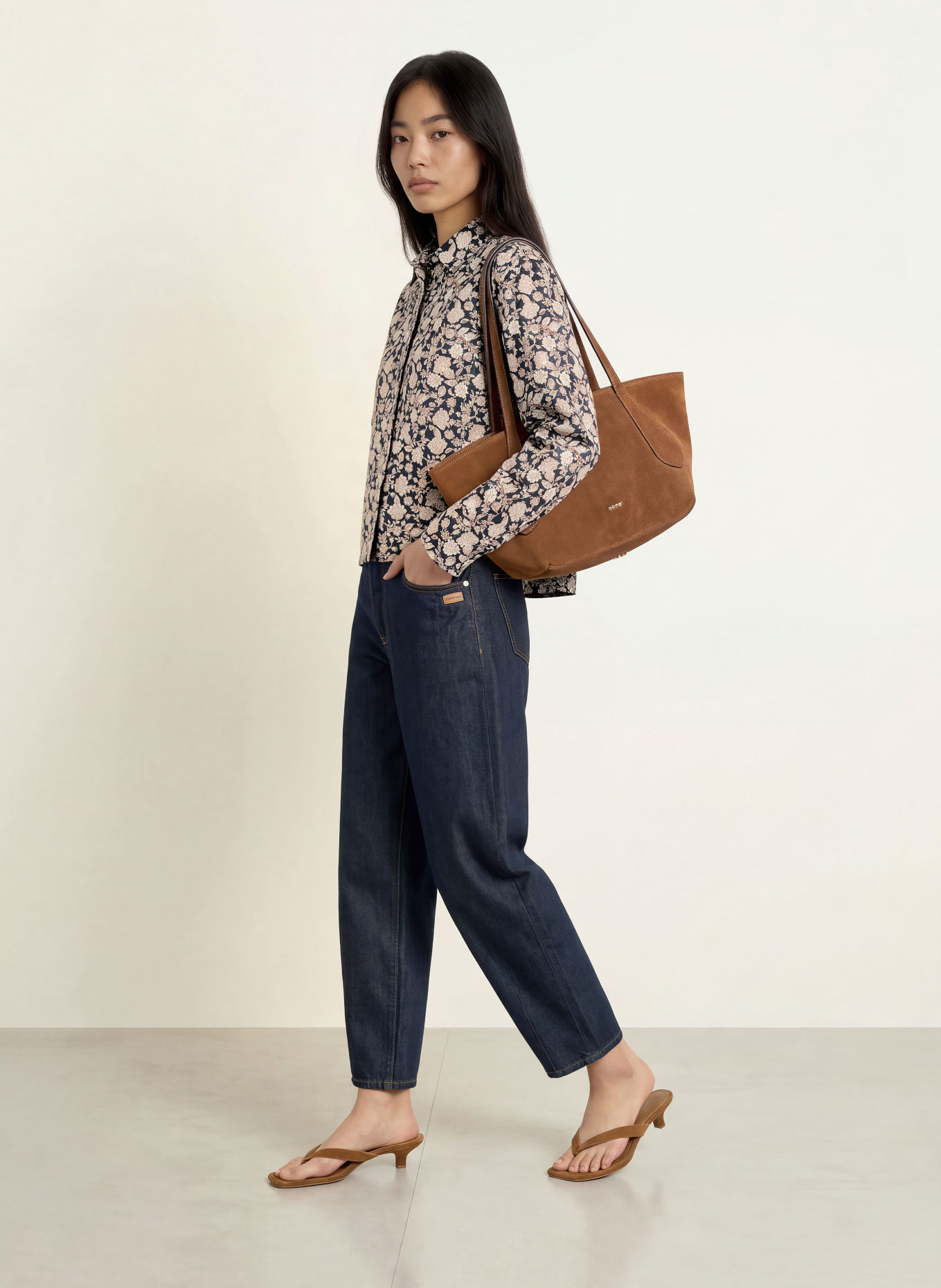 Emily VAN DEN BERGH Hemdbluse: SCHWARZ / CAMEL / WEISS