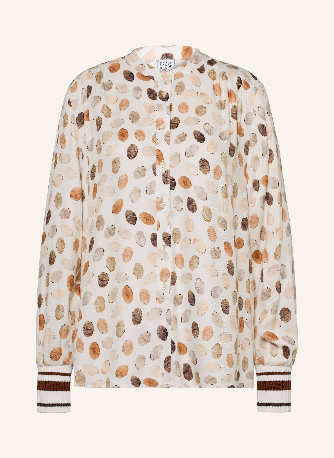 Emily VAN DEN BERGH Bluse: ECRU / DUNKELBRAUN / BEIGE