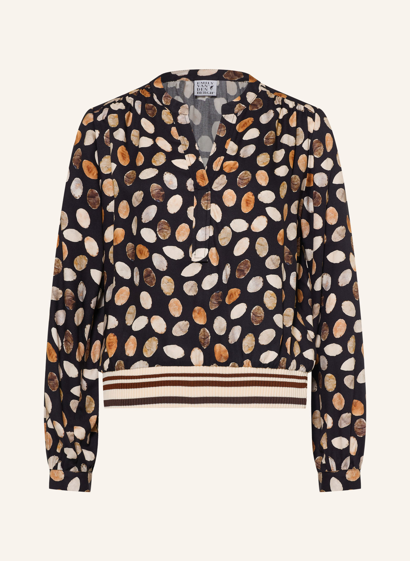 Emily VAN DEN BERGH Blusenshirt: SCHWARZ / BEIGE / CREME