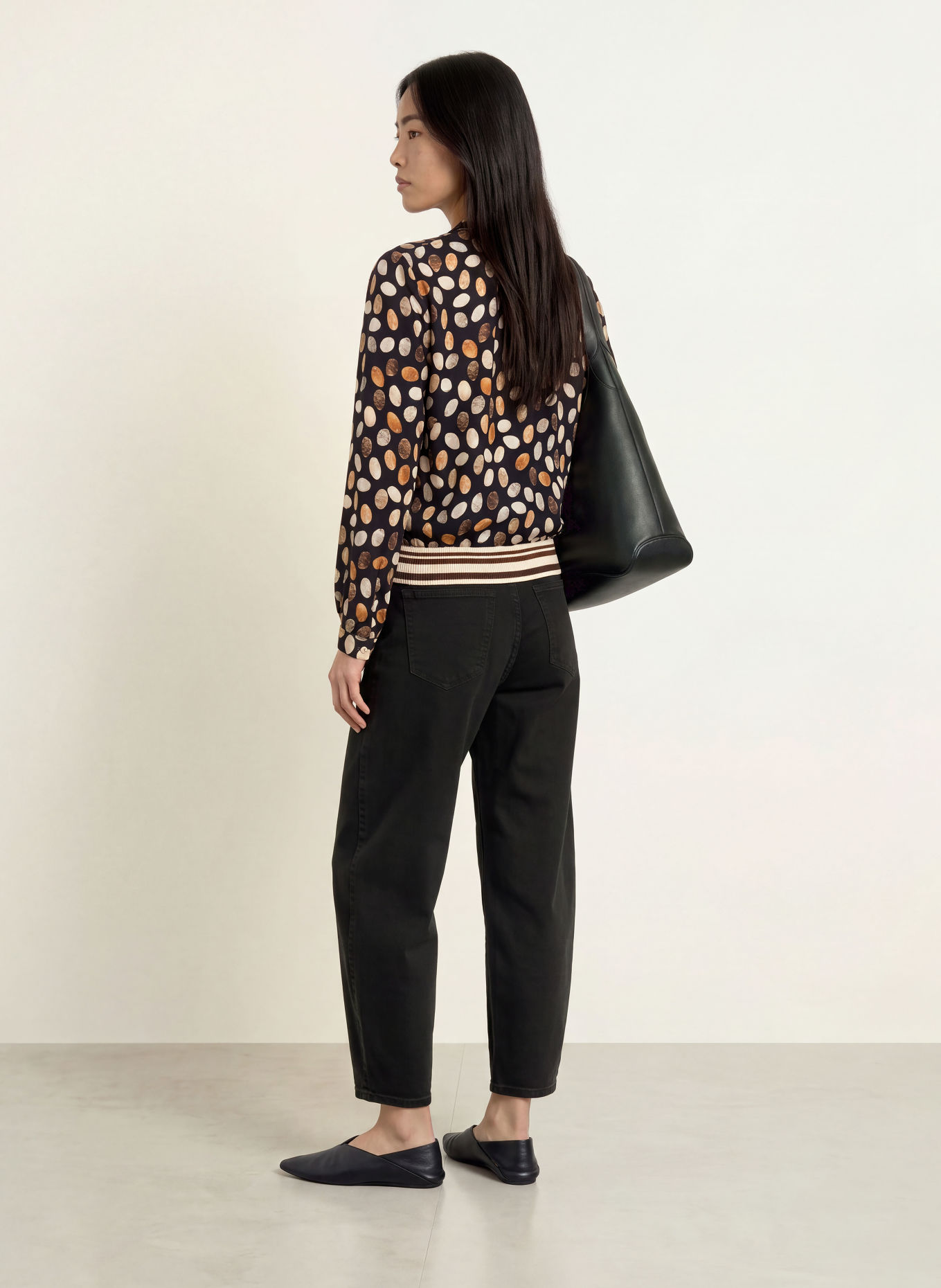 Emily VAN DEN BERGH Blusenshirt: SCHWARZ / BEIGE / CREME