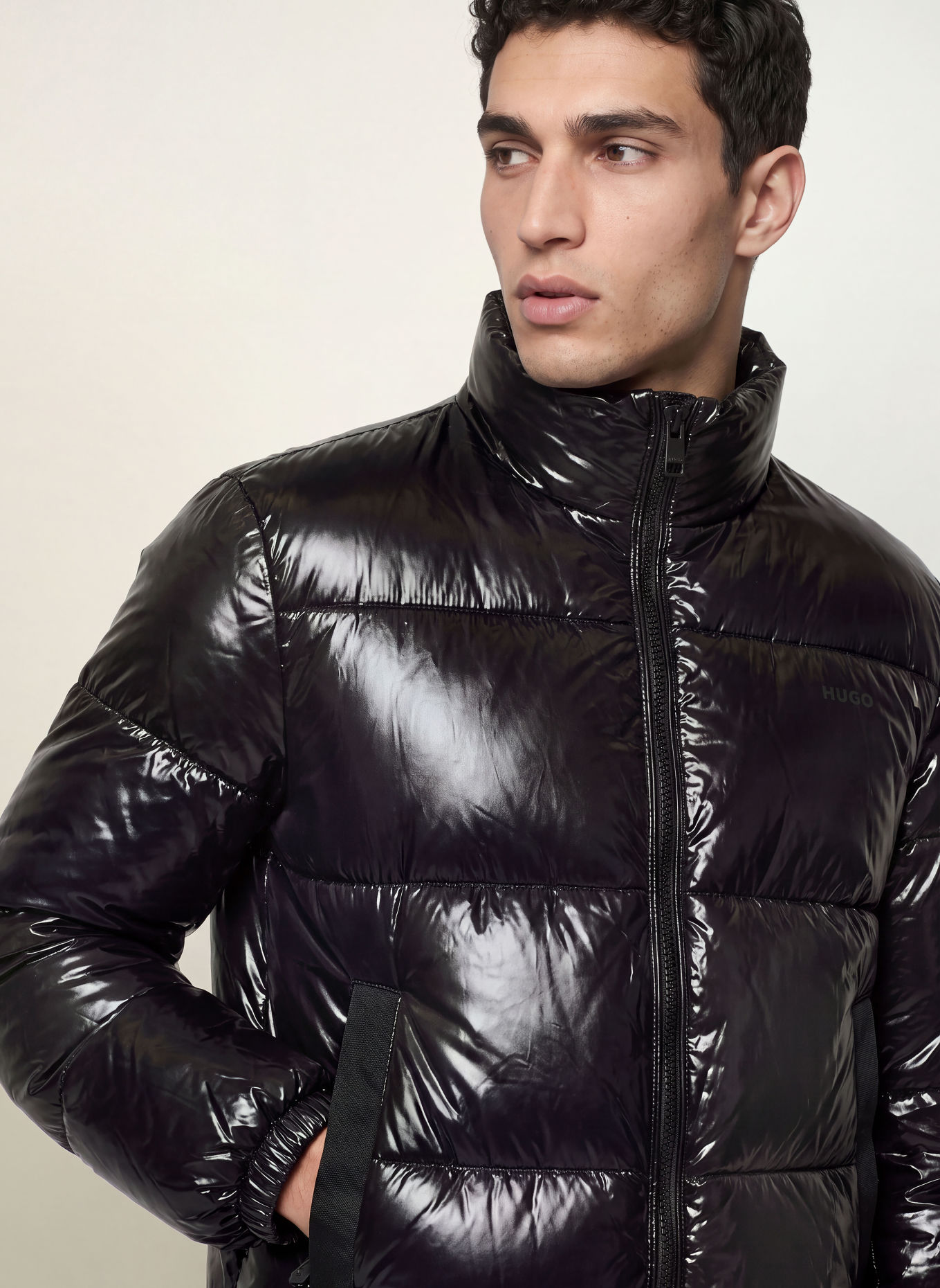 HUGO BALTOS Quilted Jacket: BLACK