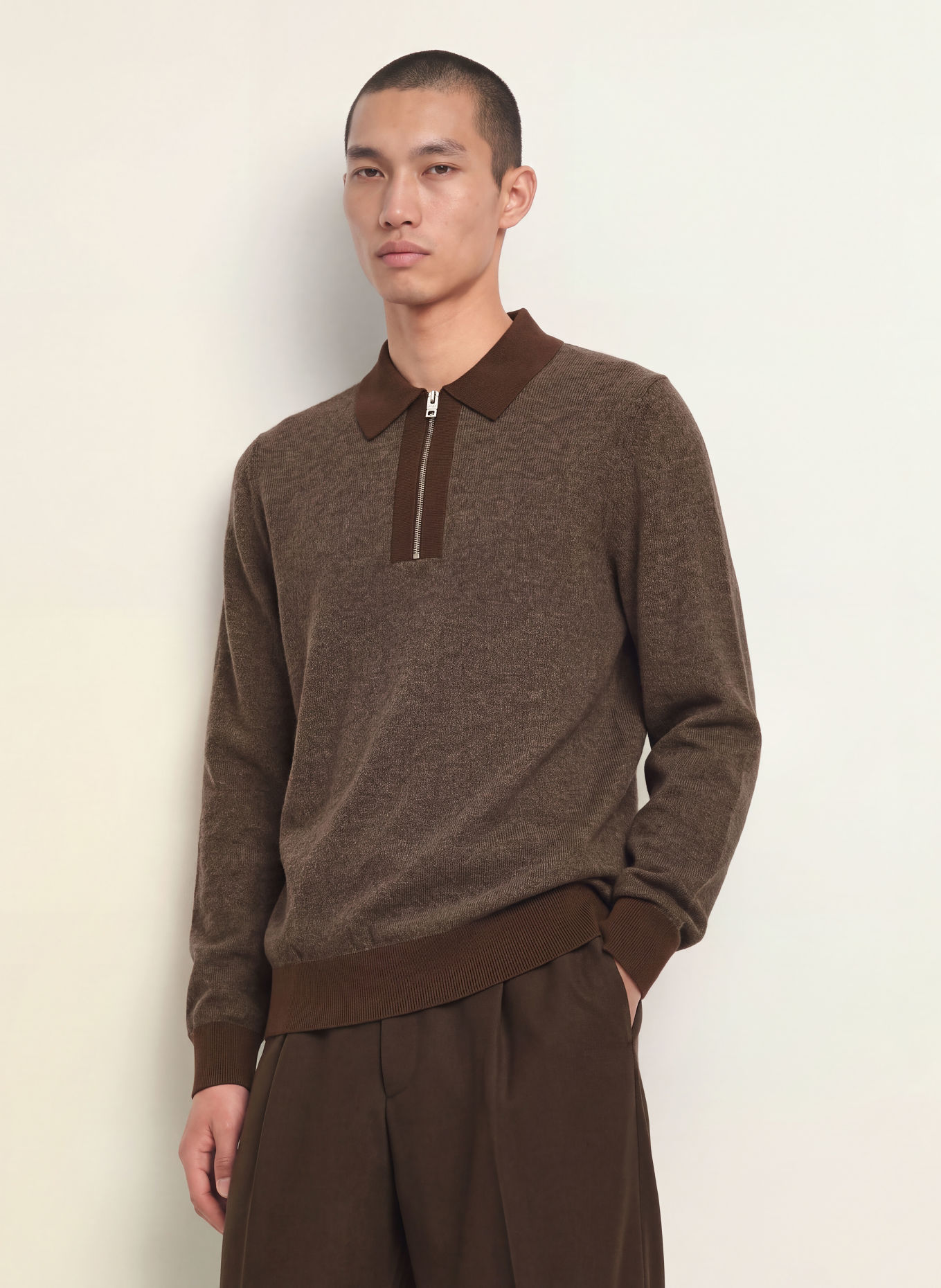 HUGO SOLONIN Sweater: BROWN / DARK BROWN