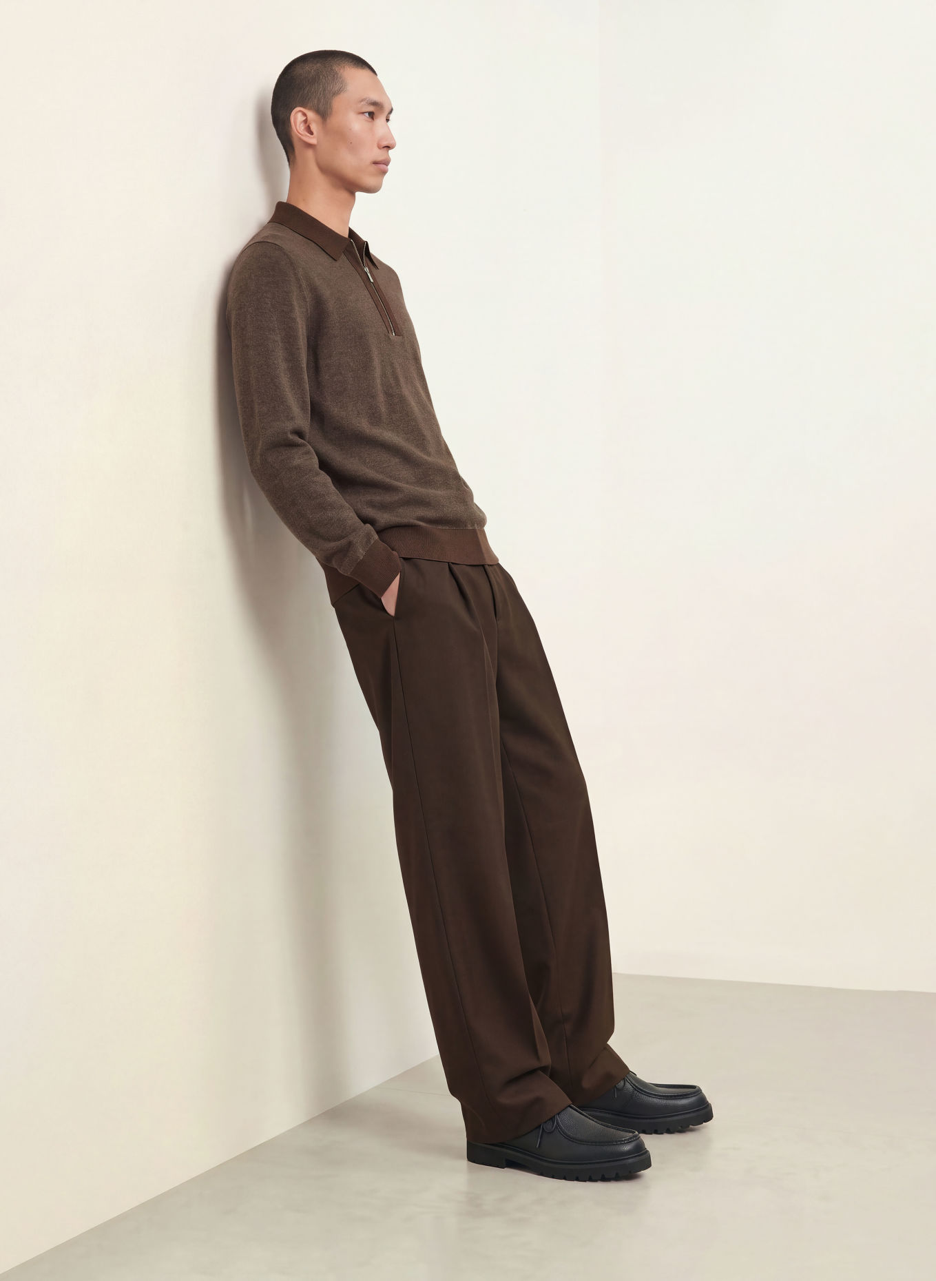 HUGO SOLONIN Sweater: BROWN / DARK BROWN