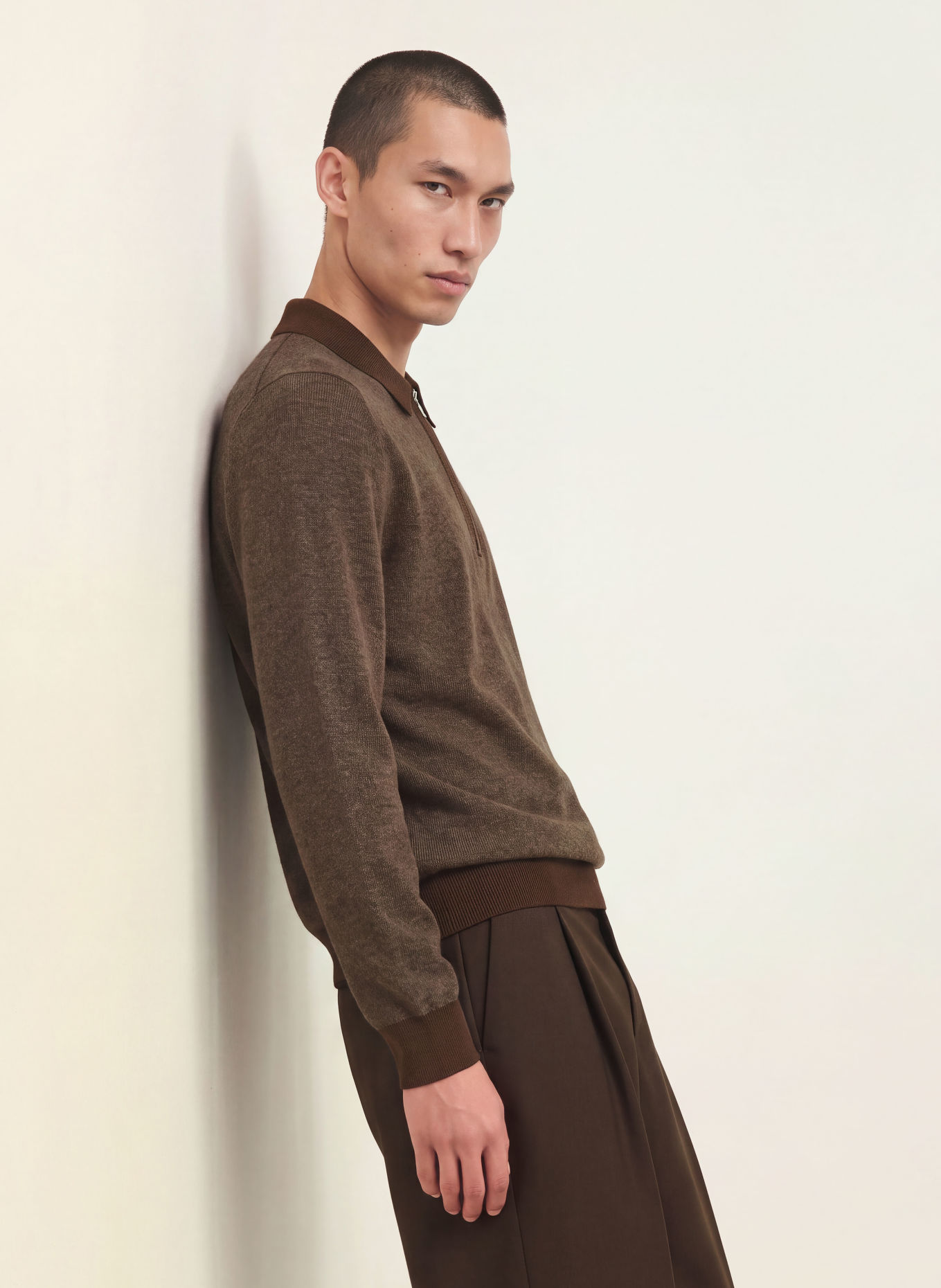 HUGO SOLONIN Sweater: BROWN / DARK BROWN