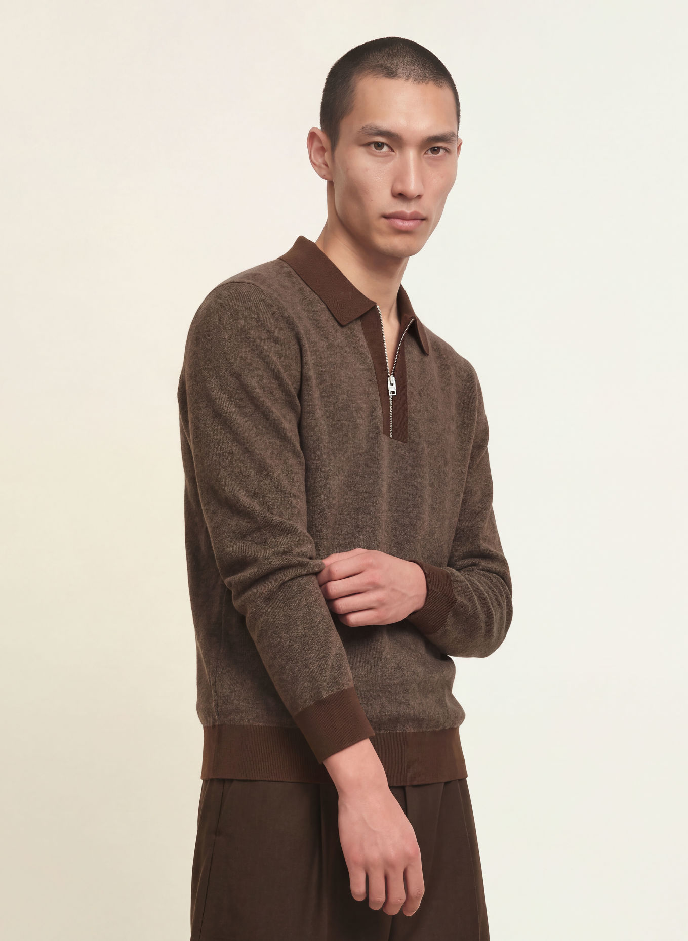 HUGO SOLONIN Sweater: BROWN / DARK BROWN