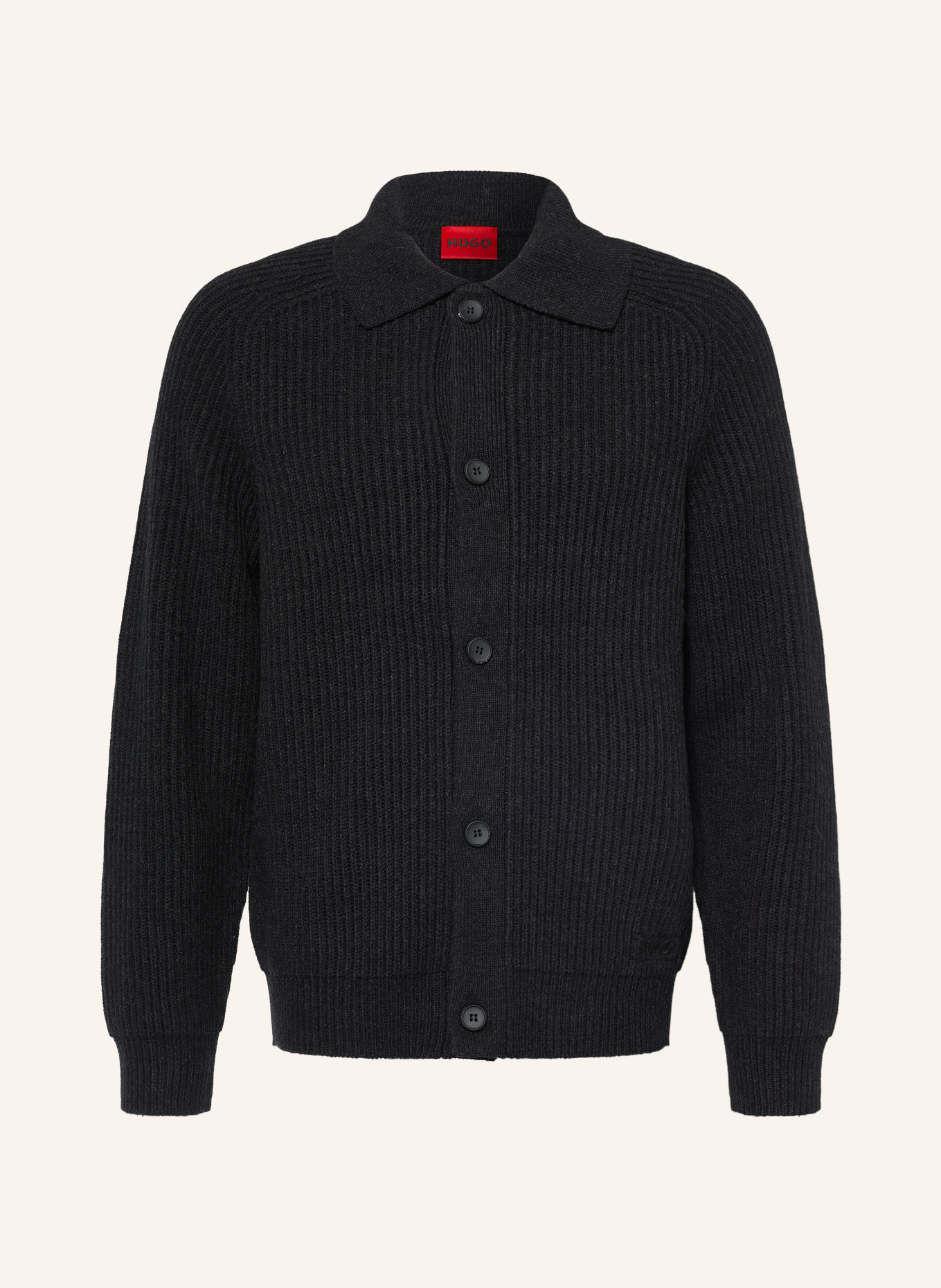 HUGO SARDEEP Cardigan: BLACK