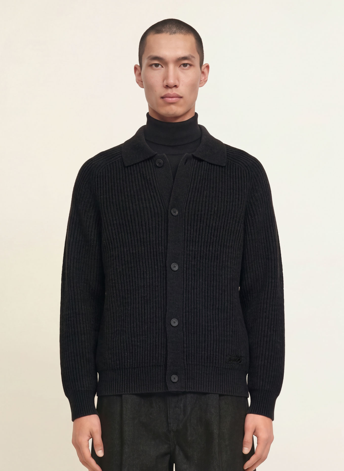 HUGO SARDEEP Cardigan: BLACK