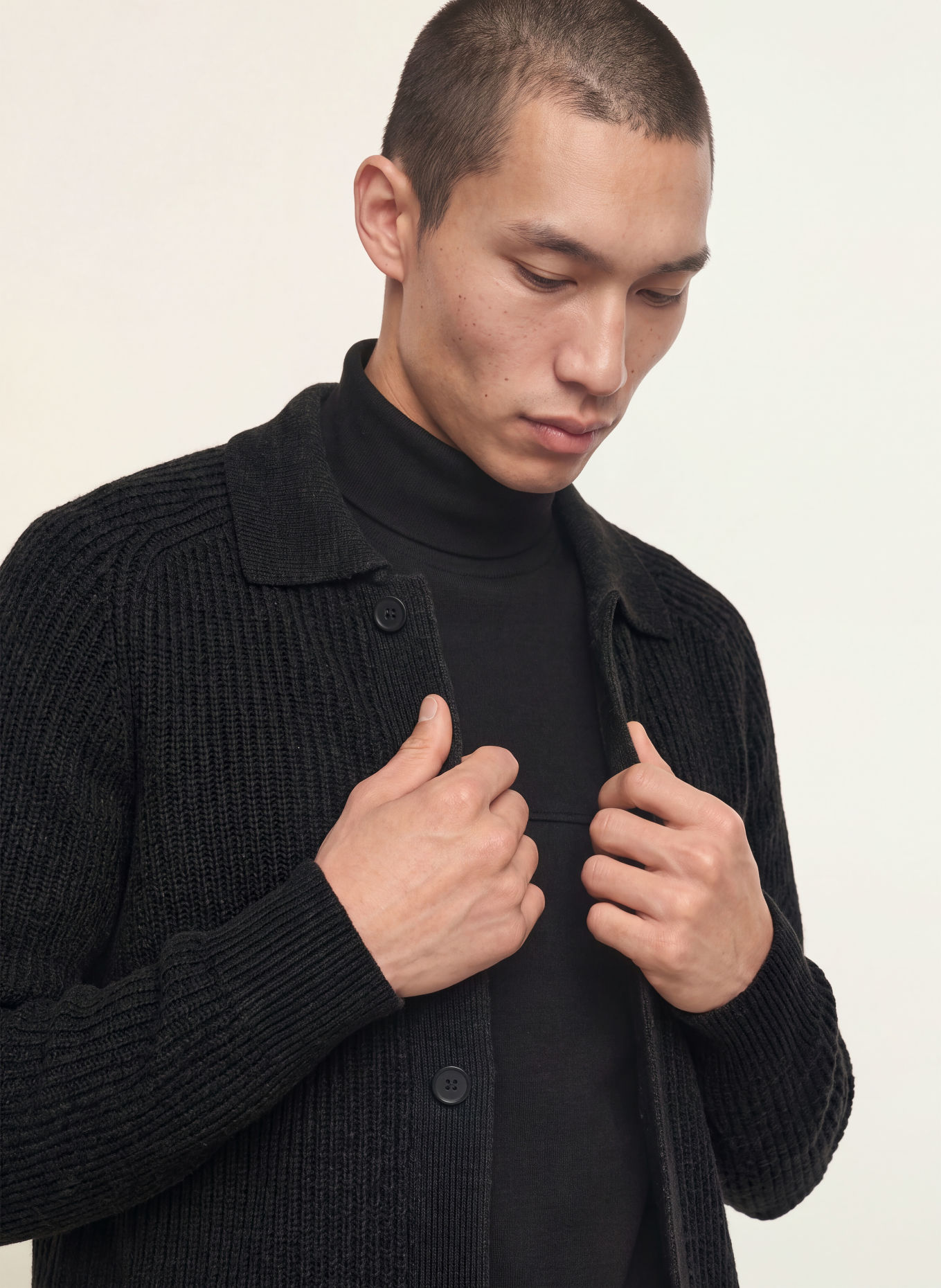 HUGO SARDEEP Cardigan: BLACK