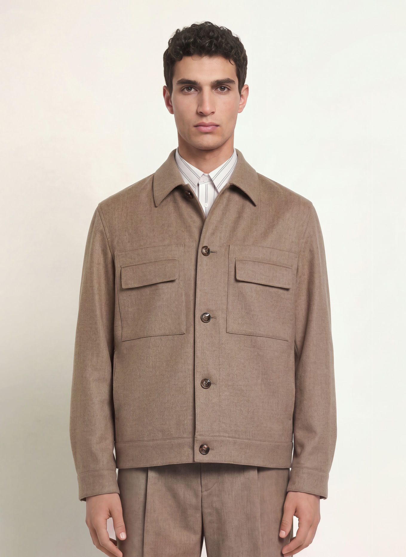 HUGO Overshirt JULIANO: TAUPE