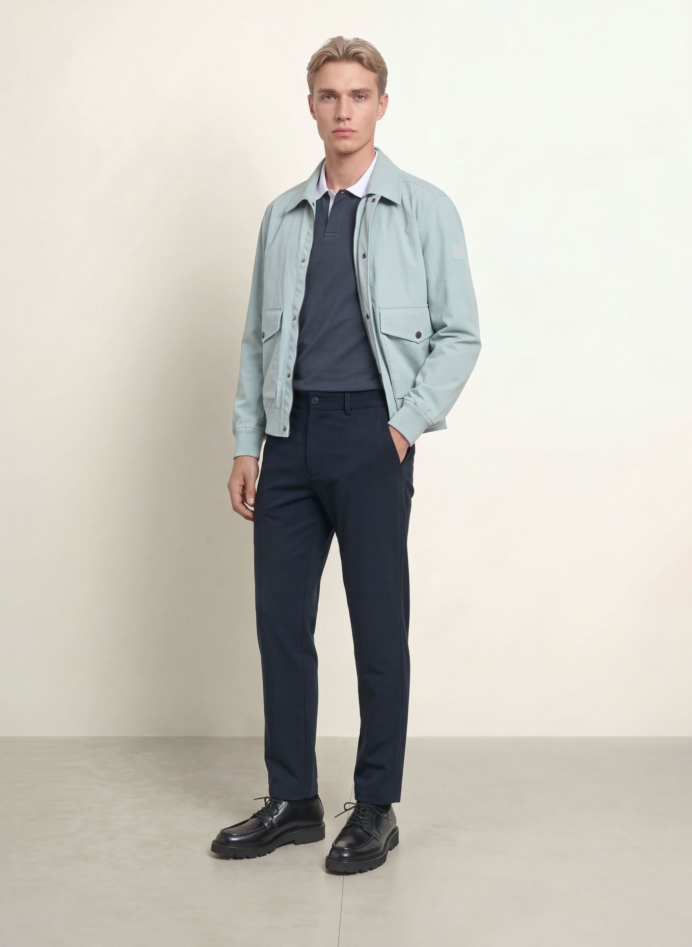 BOSS Tapered-Fit Chinos: DARK BLUE