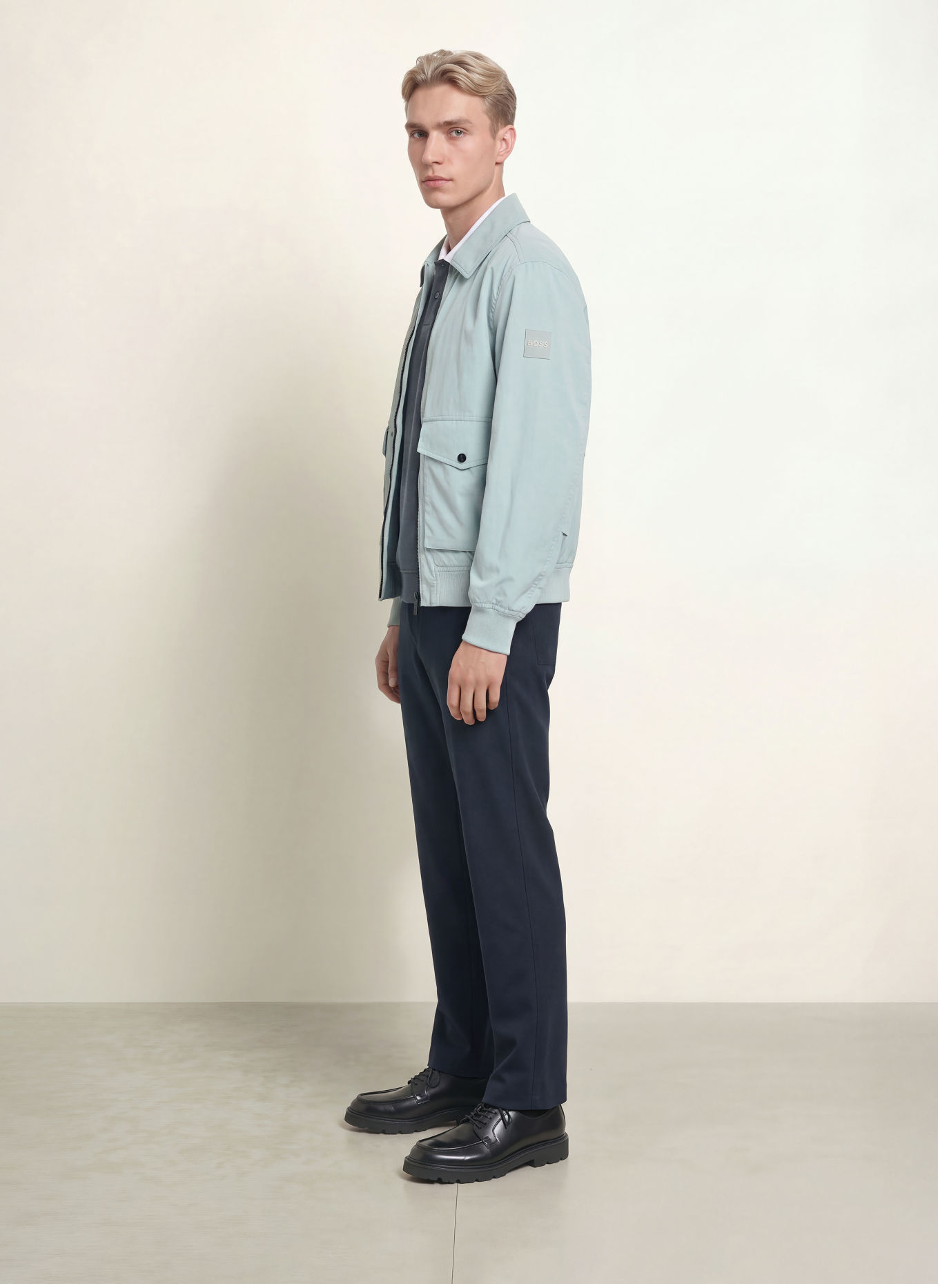 BOSS Tapered-Fit Chinos: DARK BLUE
